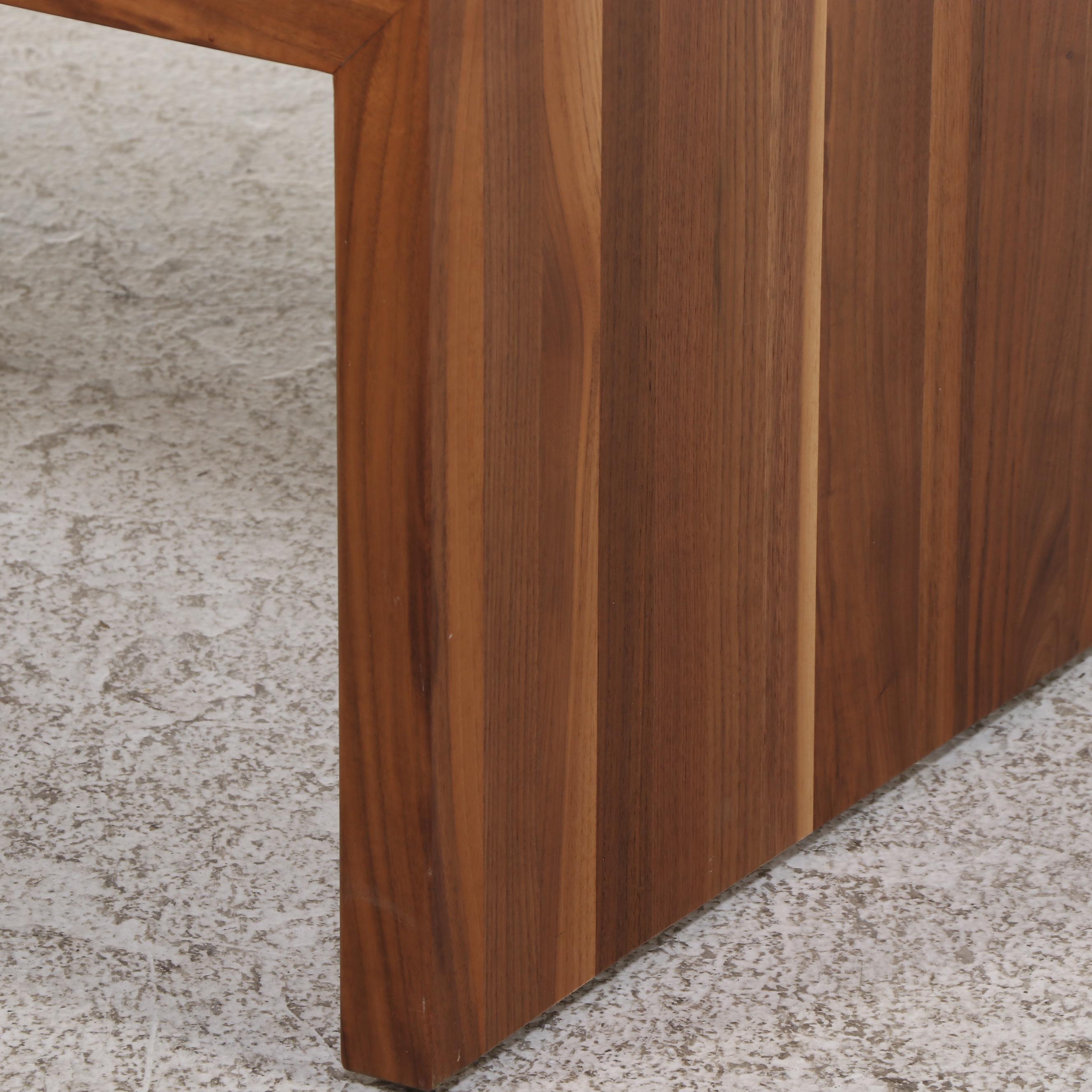 Modernist Style Walnut Waterfall Coffee Table