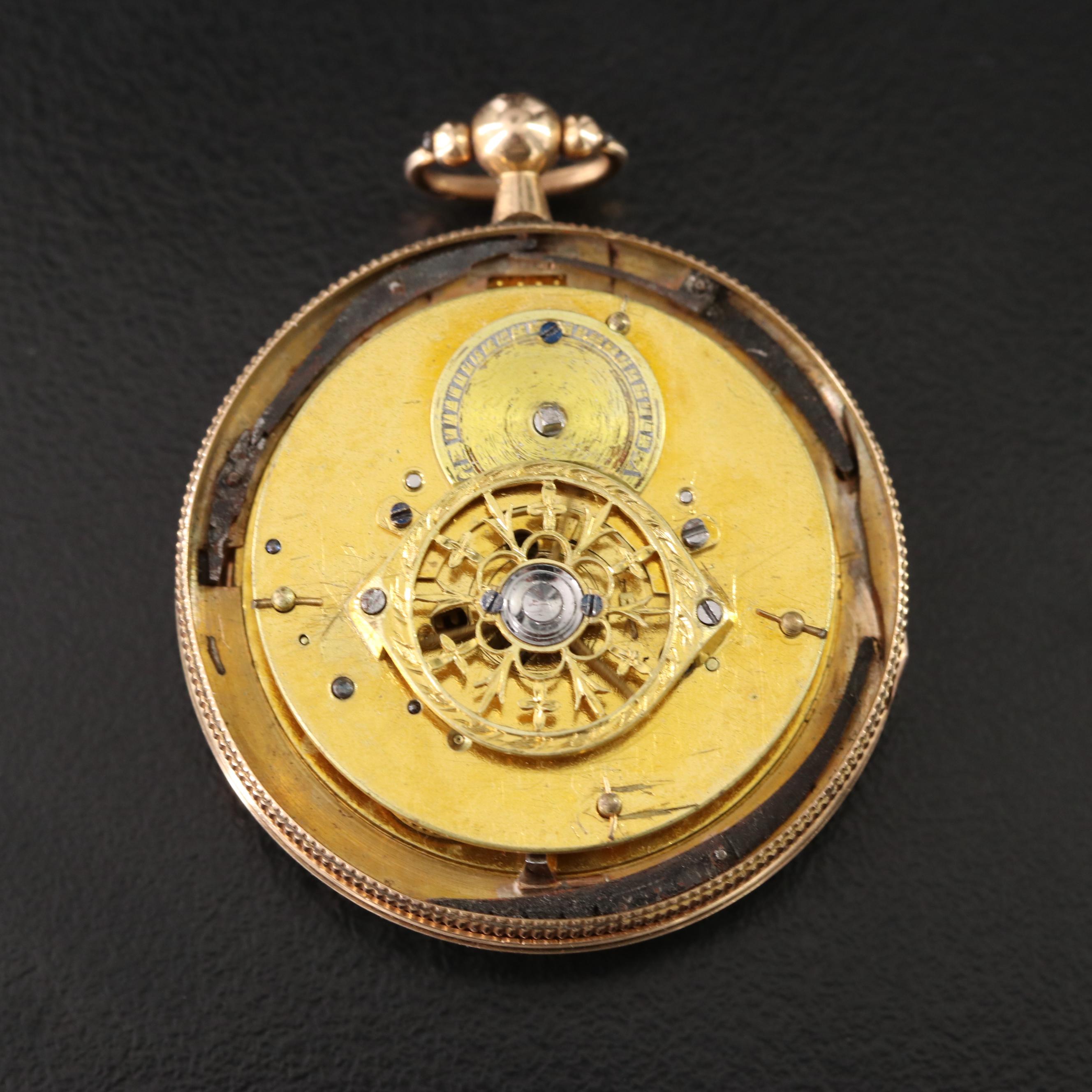 Antique 18K Key Wind and Set Pocket Watch