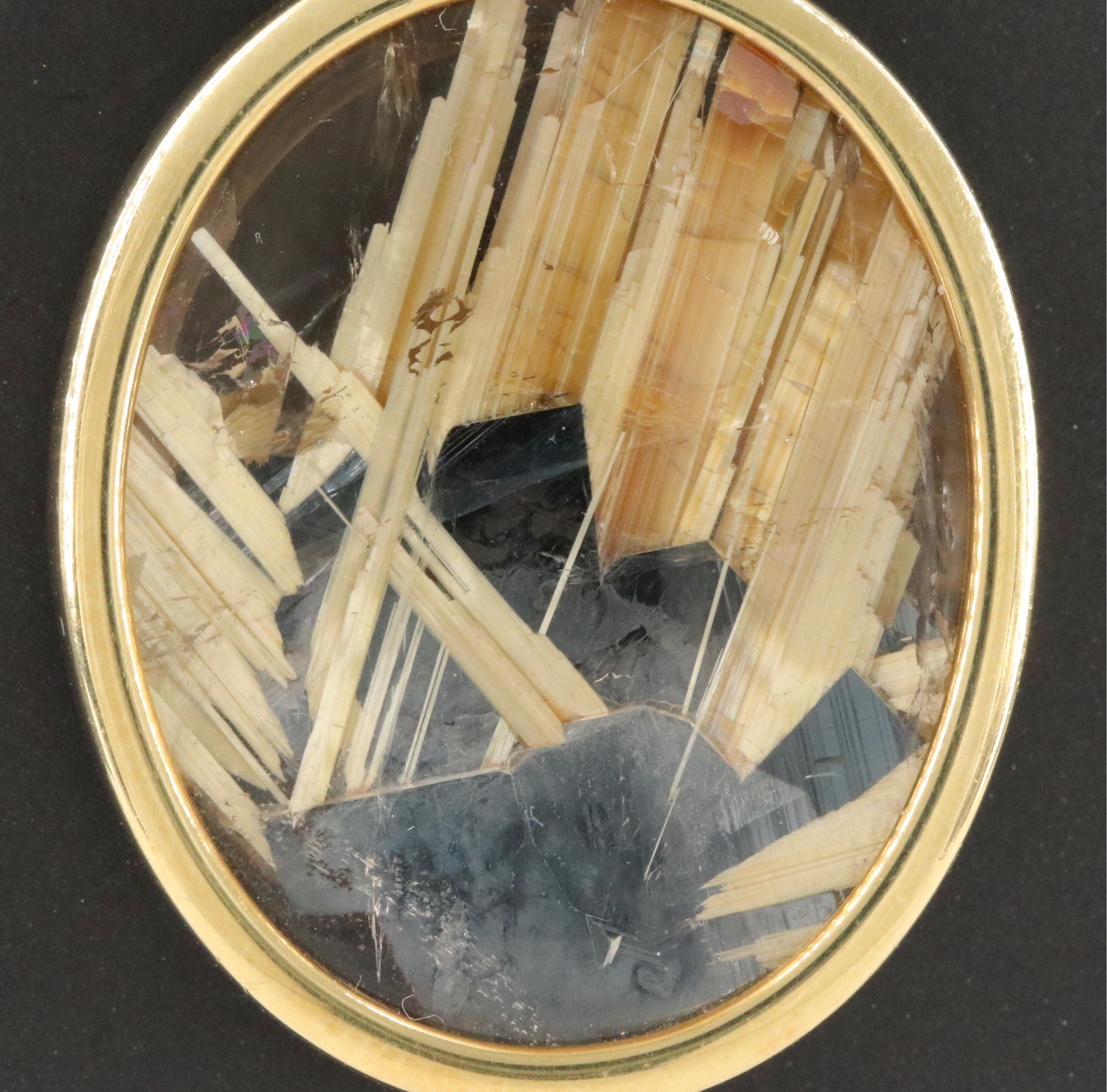 18K Sagenitic Quartz Pendant