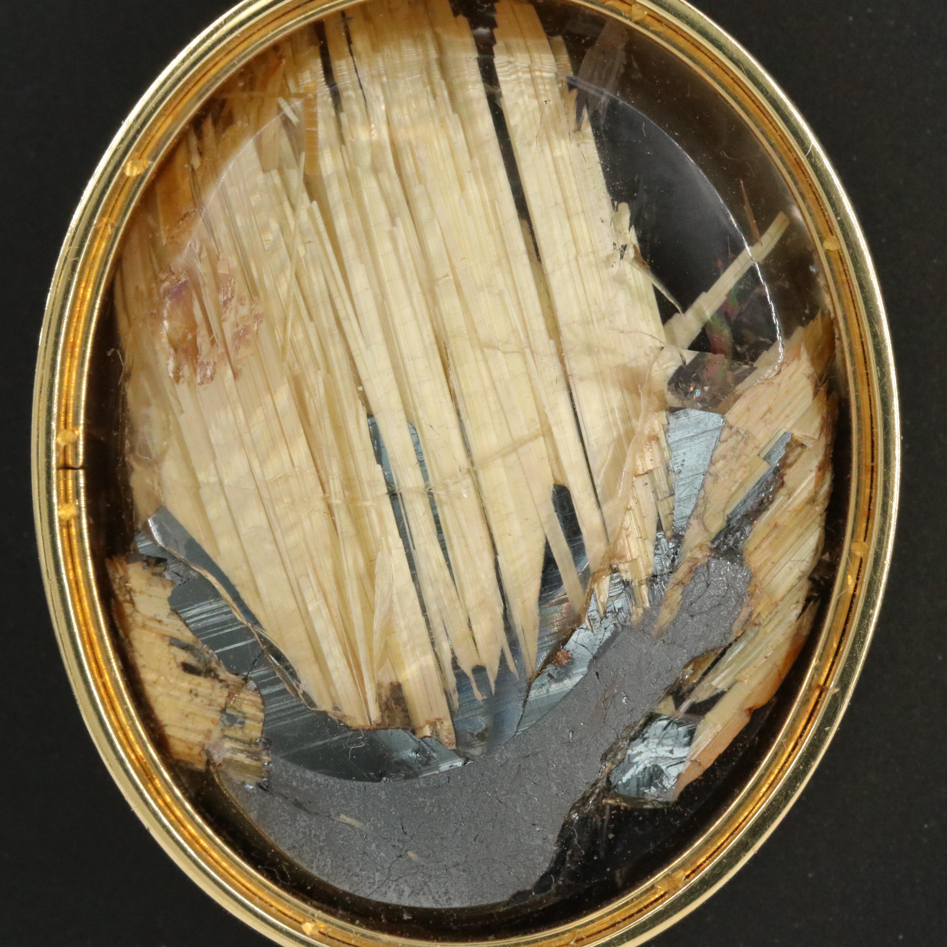 18K Sagenitic Quartz Pendant