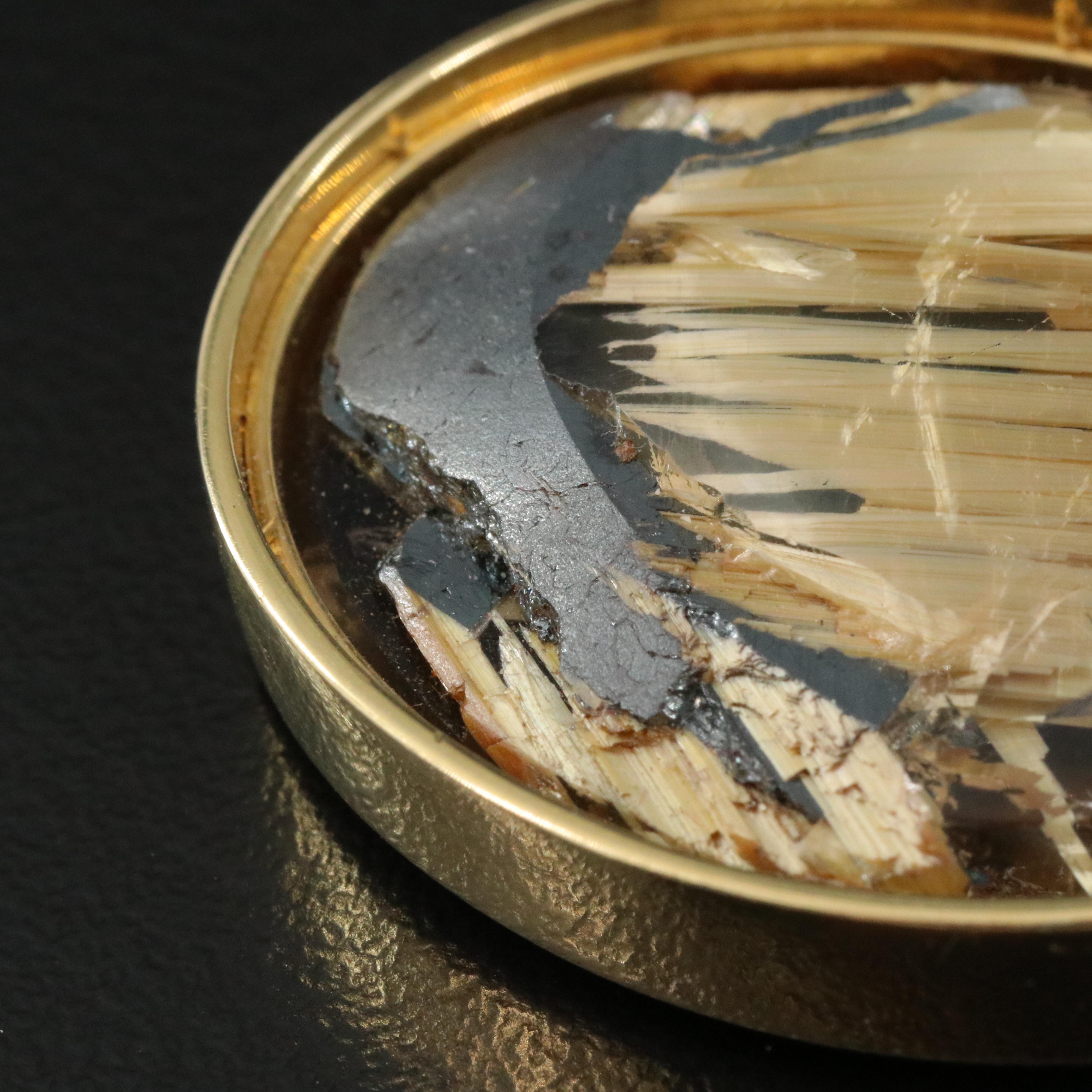 18K Sagenitic Quartz Pendant