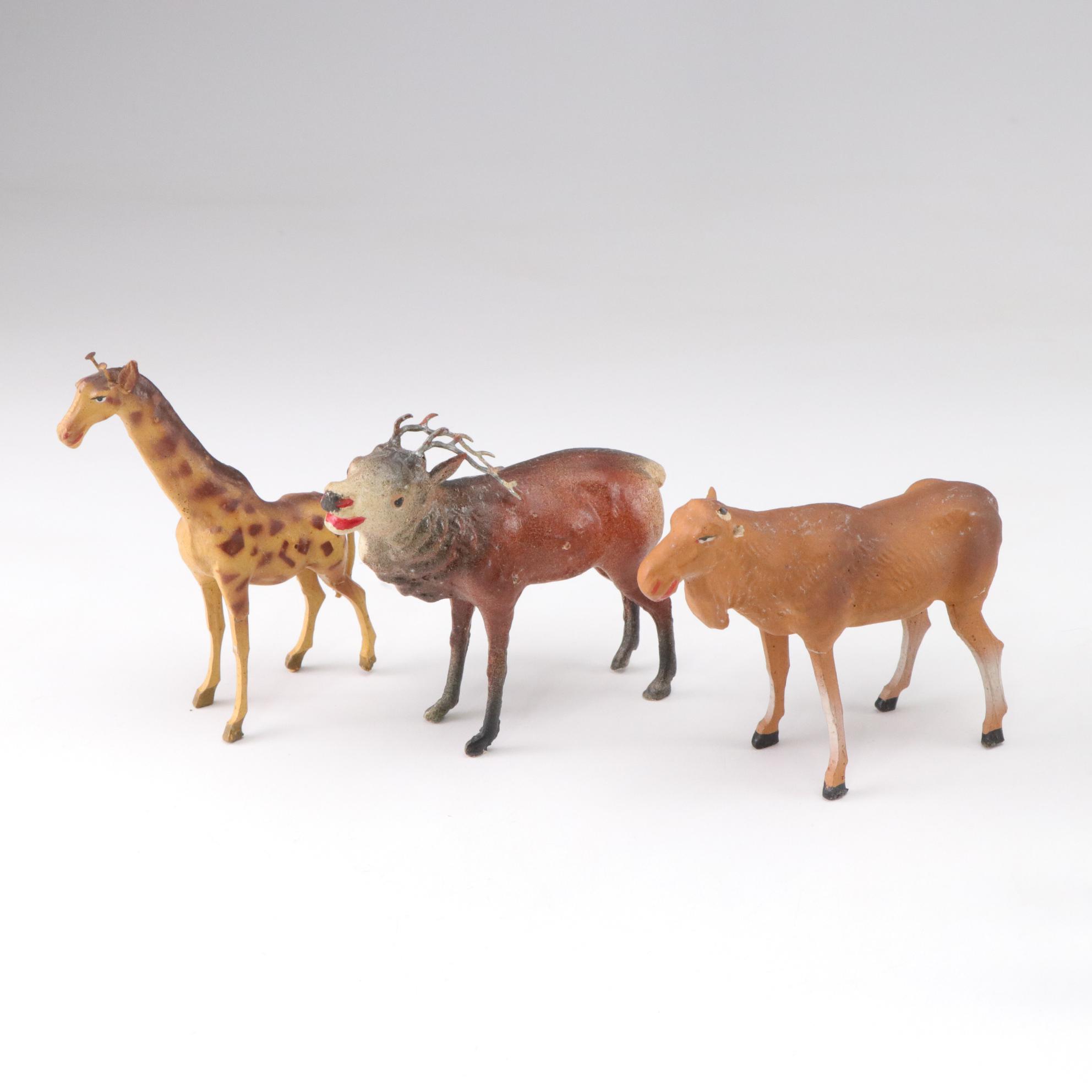 Animal Figures in Wood, Ceramic, Metal, and Fiber, Mid 20th Century