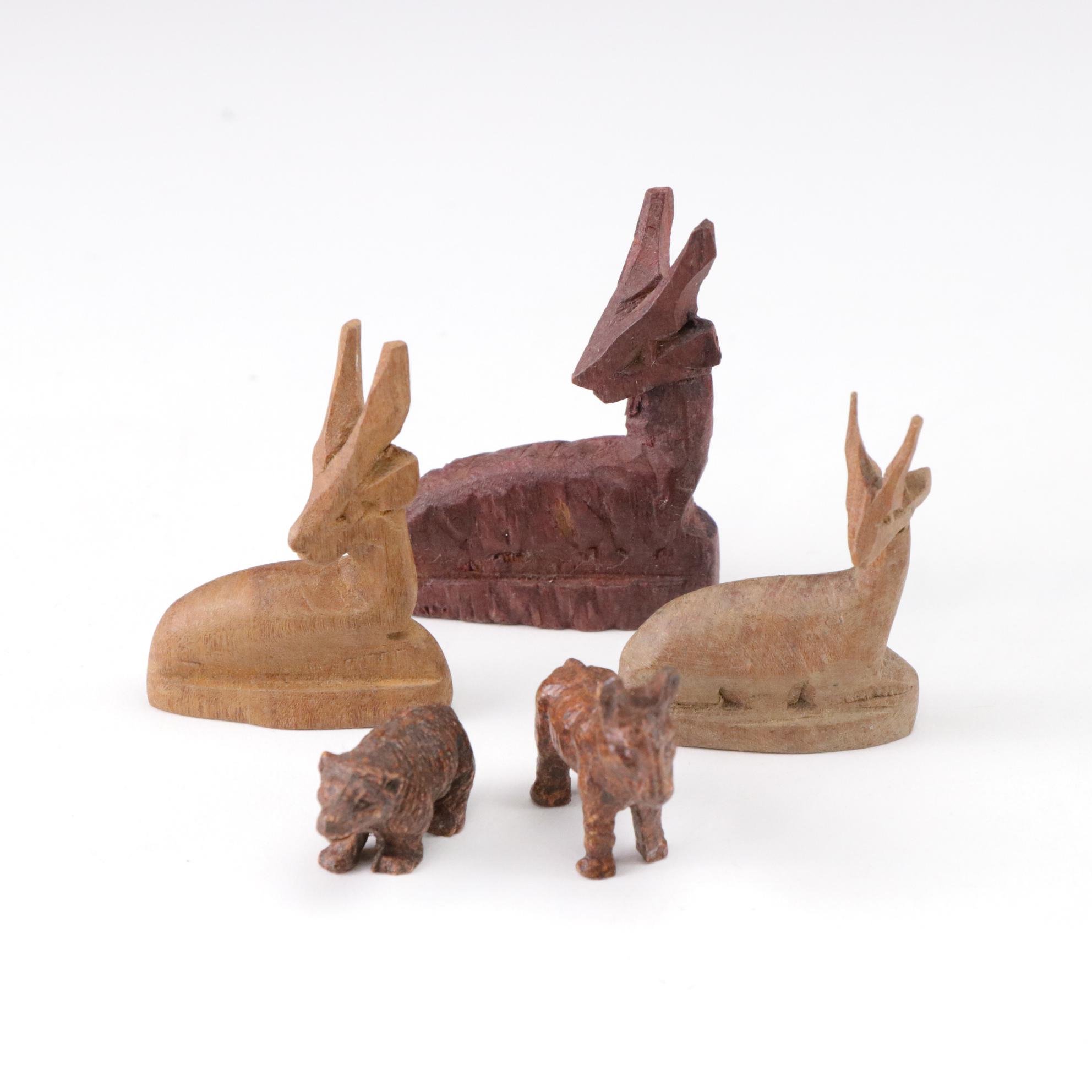 Animal Figures in Wood, Ceramic, Metal, and Fiber, Mid 20th Century