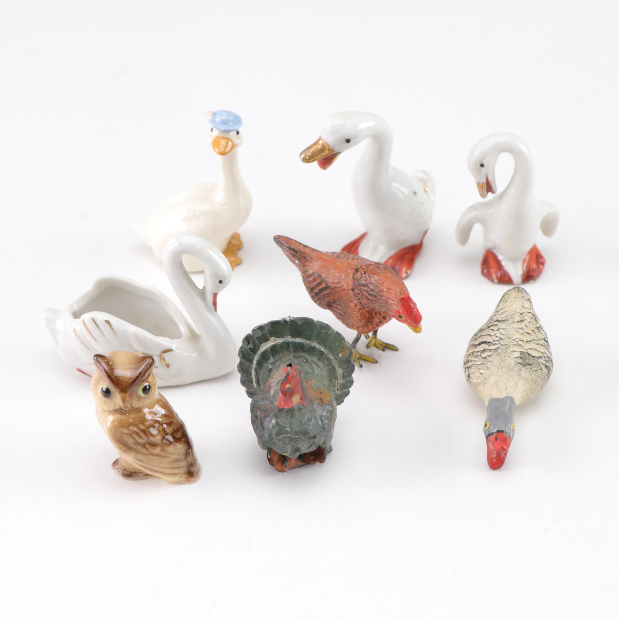 Animal Figures in Wood, Ceramic, Metal, and Fiber, Mid 20th Century