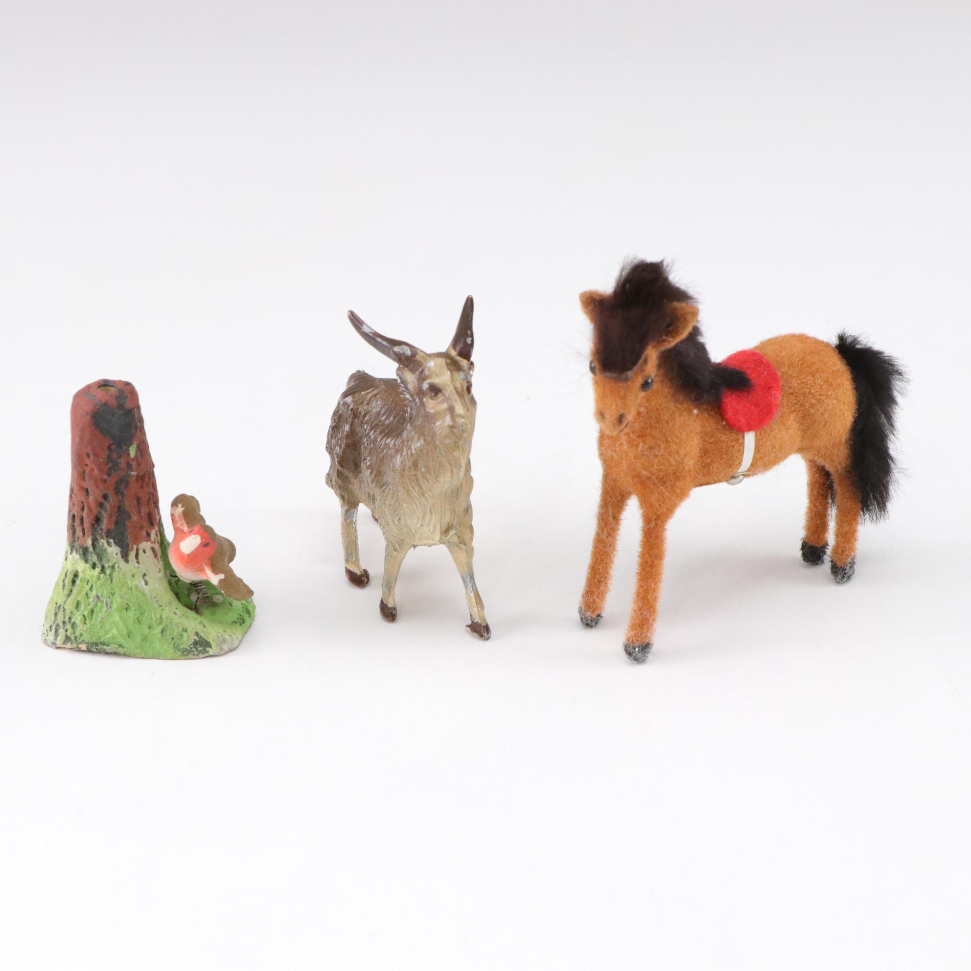 Animal Figures in Wood, Ceramic, Metal, and Fiber, Mid 20th Century