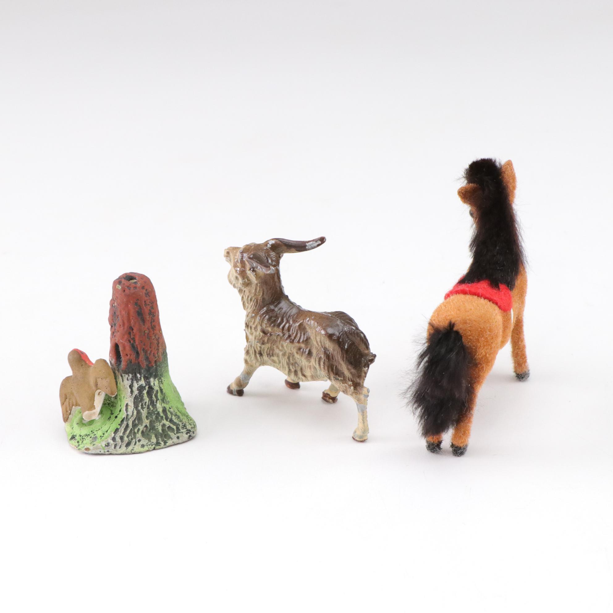 Animal Figures in Wood, Ceramic, Metal, and Fiber, Mid 20th Century