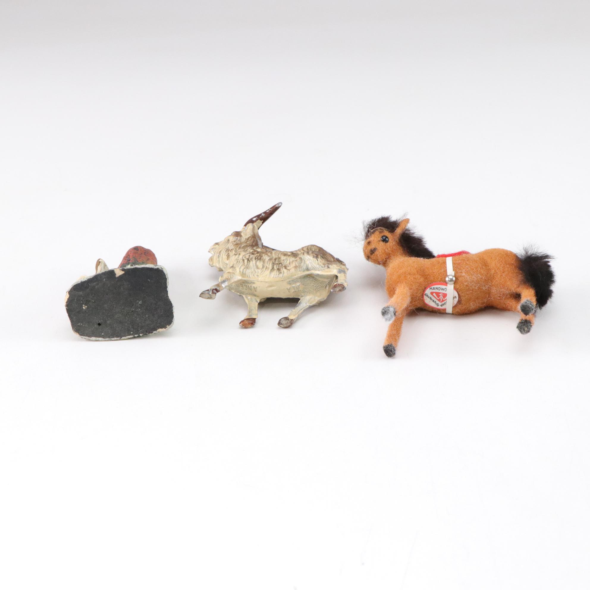 Animal Figures in Wood, Ceramic, Metal, and Fiber, Mid 20th Century