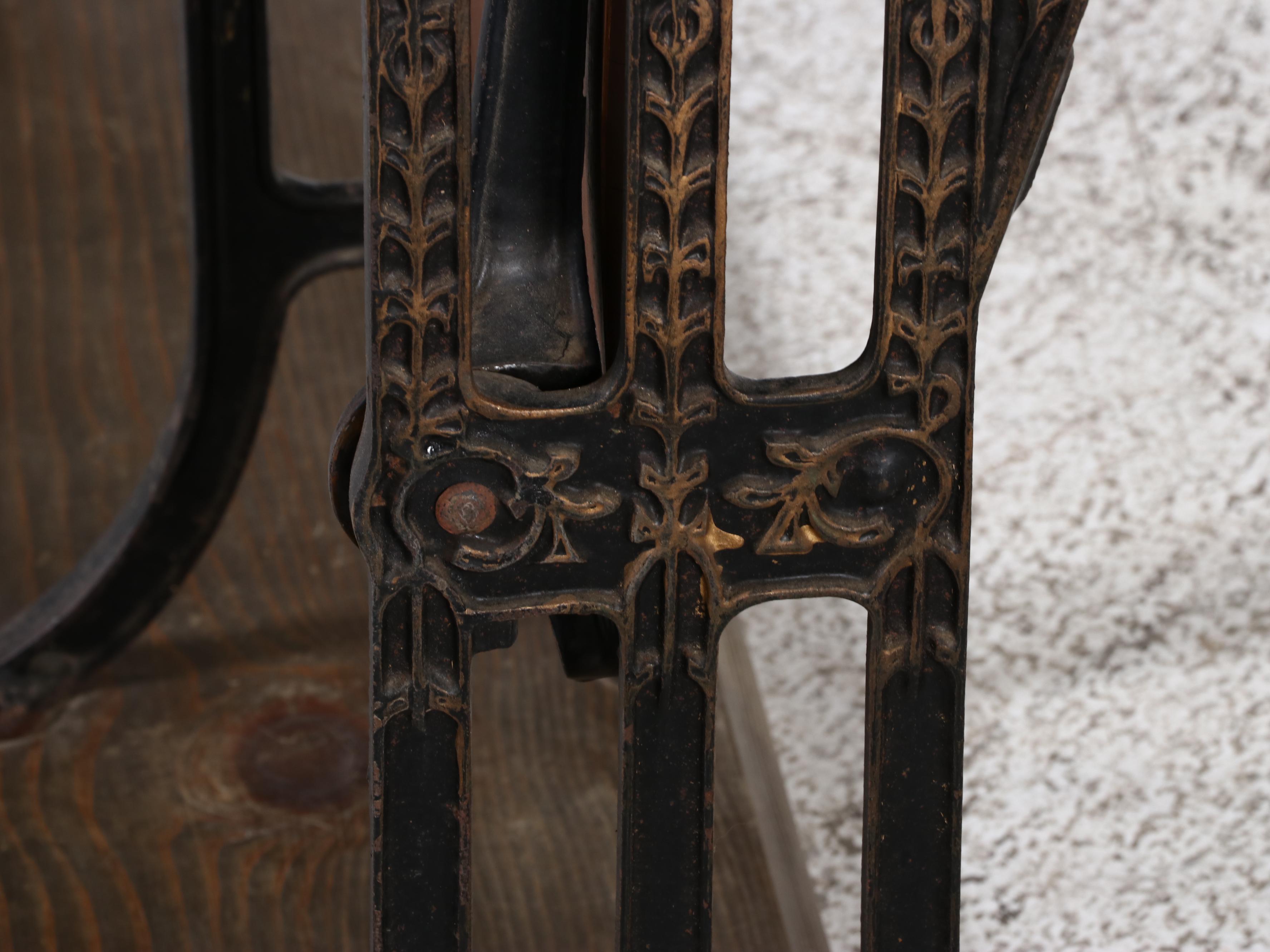 Art Deco Style Cast Iron and Wood Theater Seats, Early 20th Century