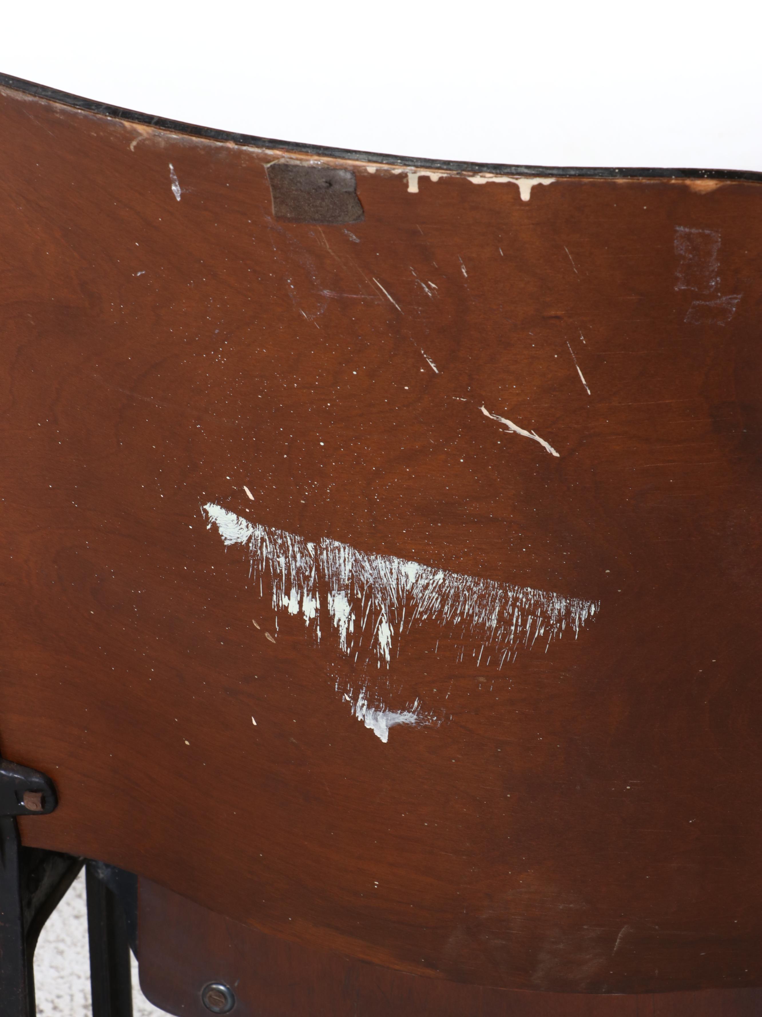 Art Deco Style Cast Iron and Wood Theater Seats, Early 20th Century