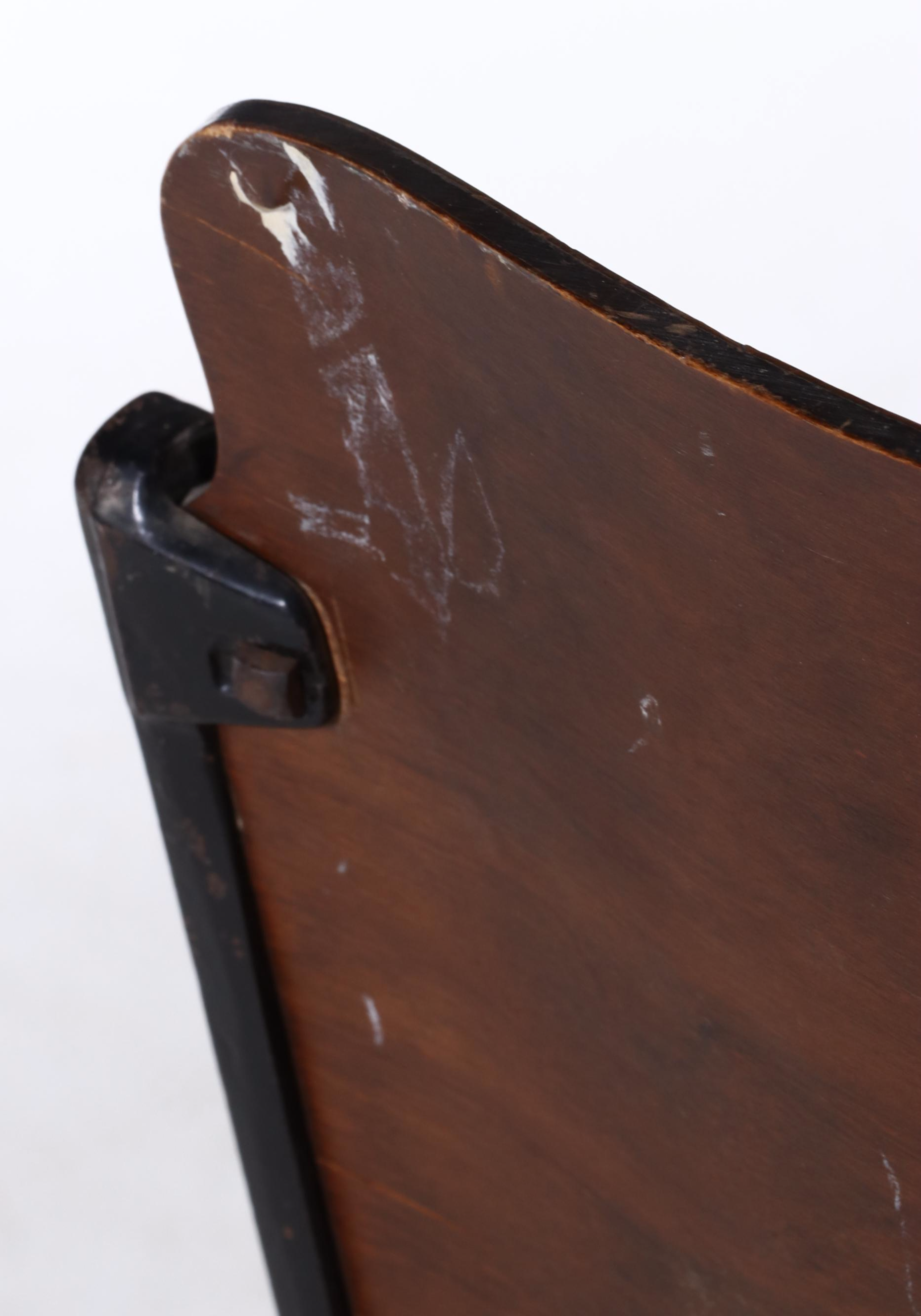 Art Deco Style Cast Iron and Wood Theater Seats, Early 20th Century