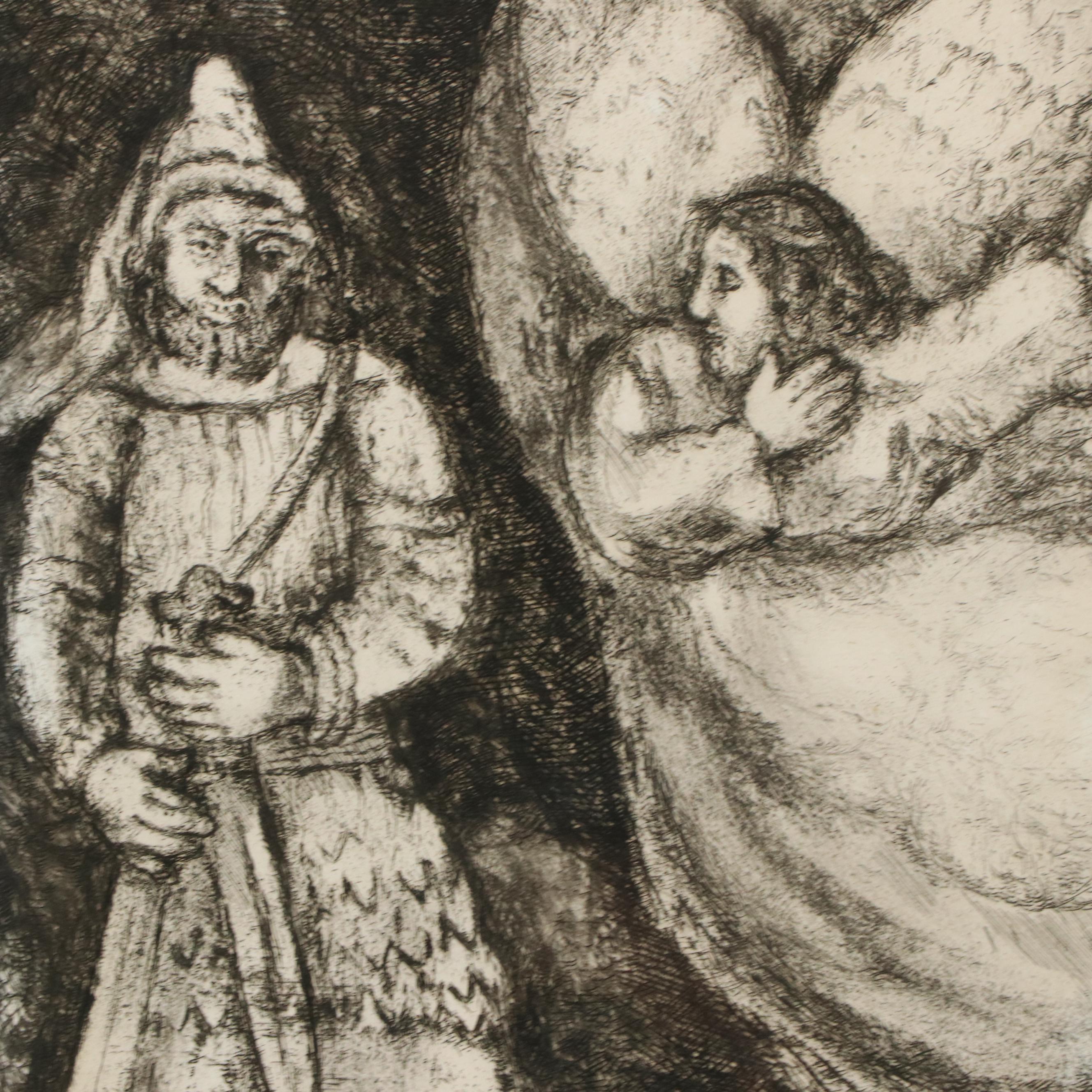 Marc Chagall Etching "Joshua Armed by The Eternal," 1956