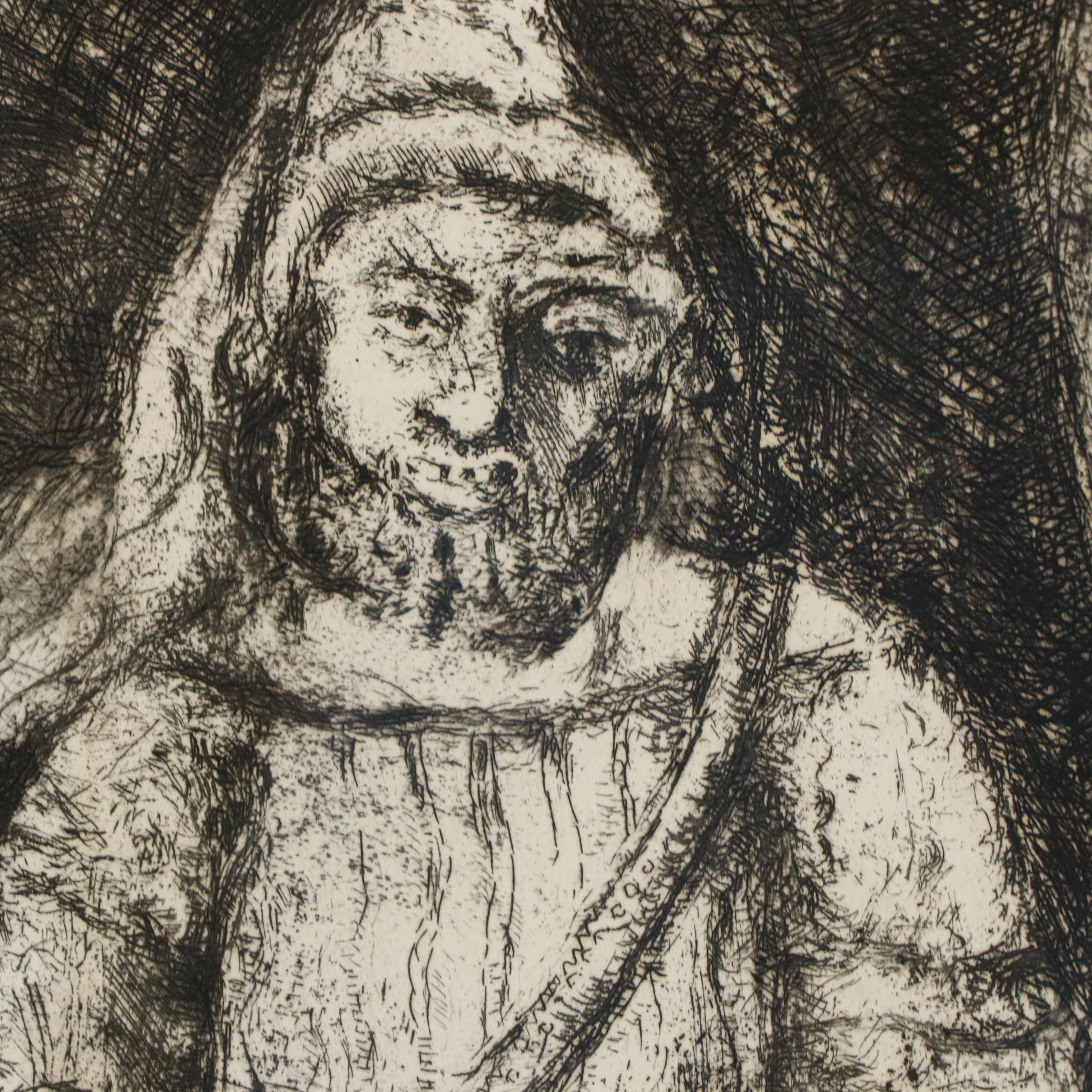 Marc Chagall Etching "Joshua Armed by The Eternal," 1956