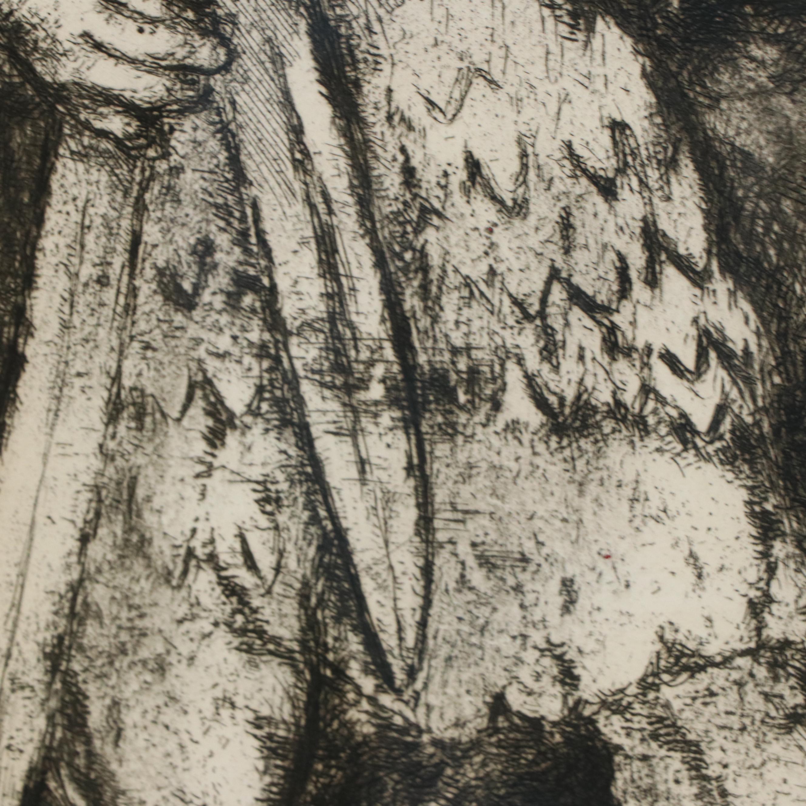 Marc Chagall Etching "Joshua Armed by The Eternal," 1956