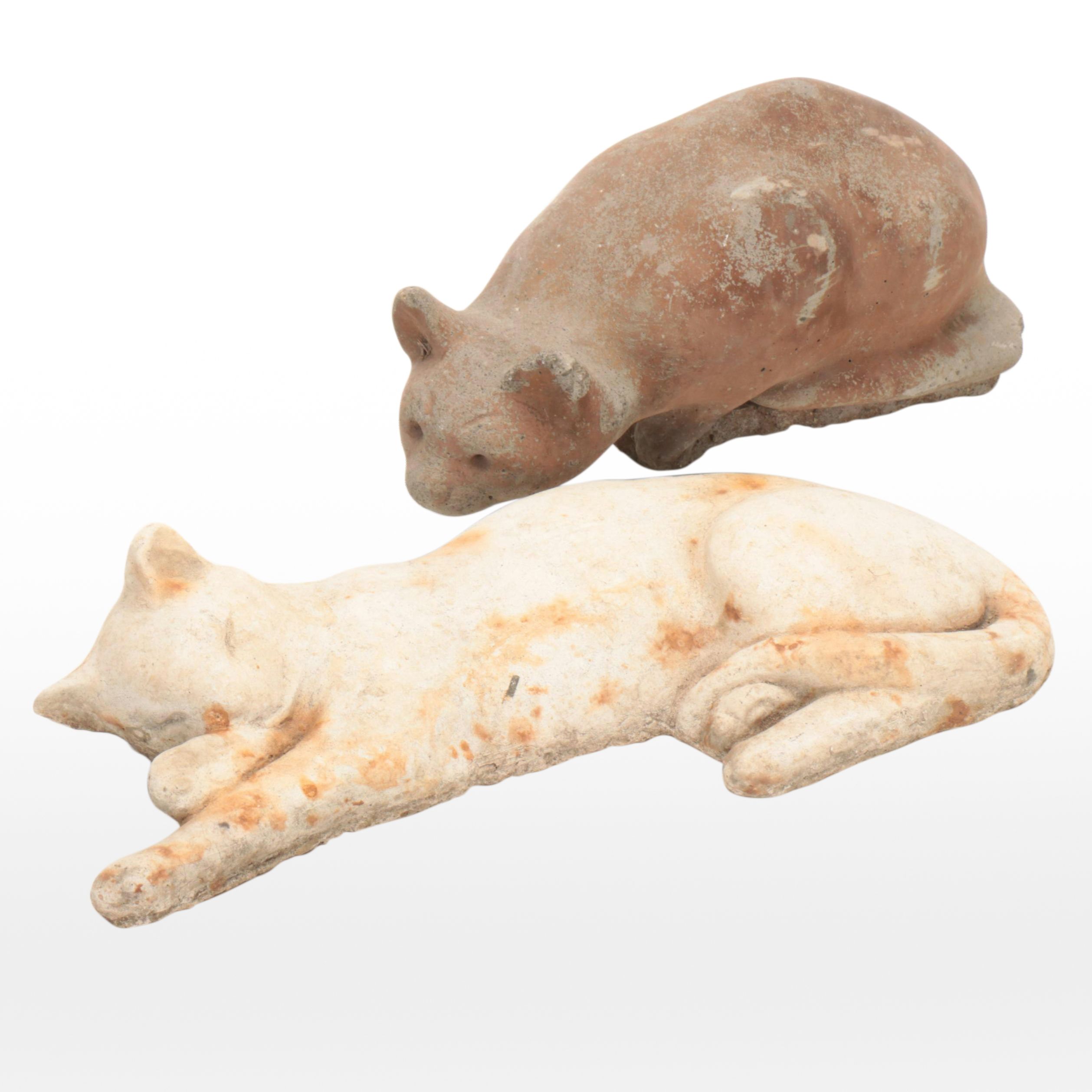 Cast Concrete Cat Garden Statues