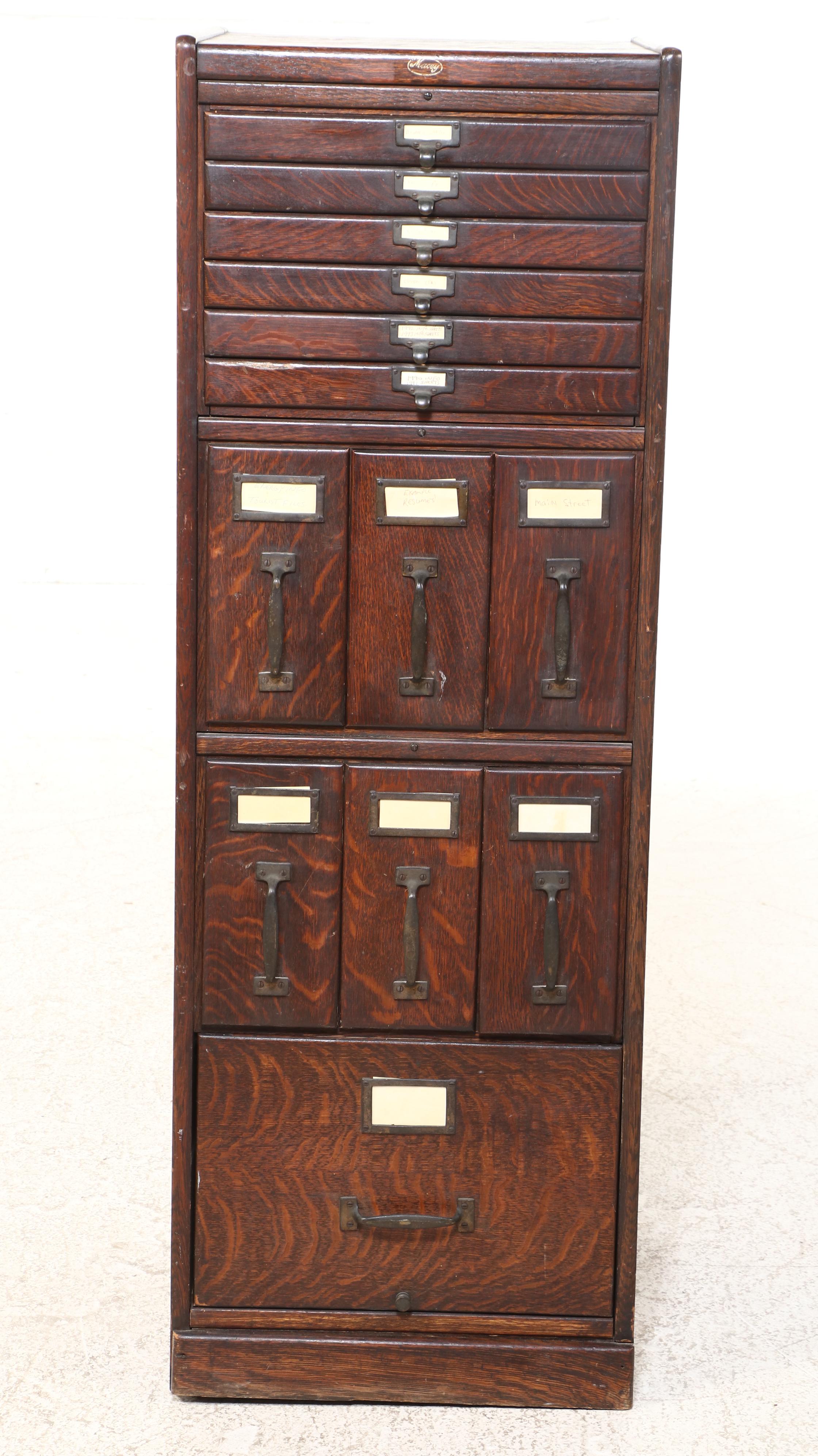 Macey Quarter Sawn Oak File Cabinet, Early 20th Century