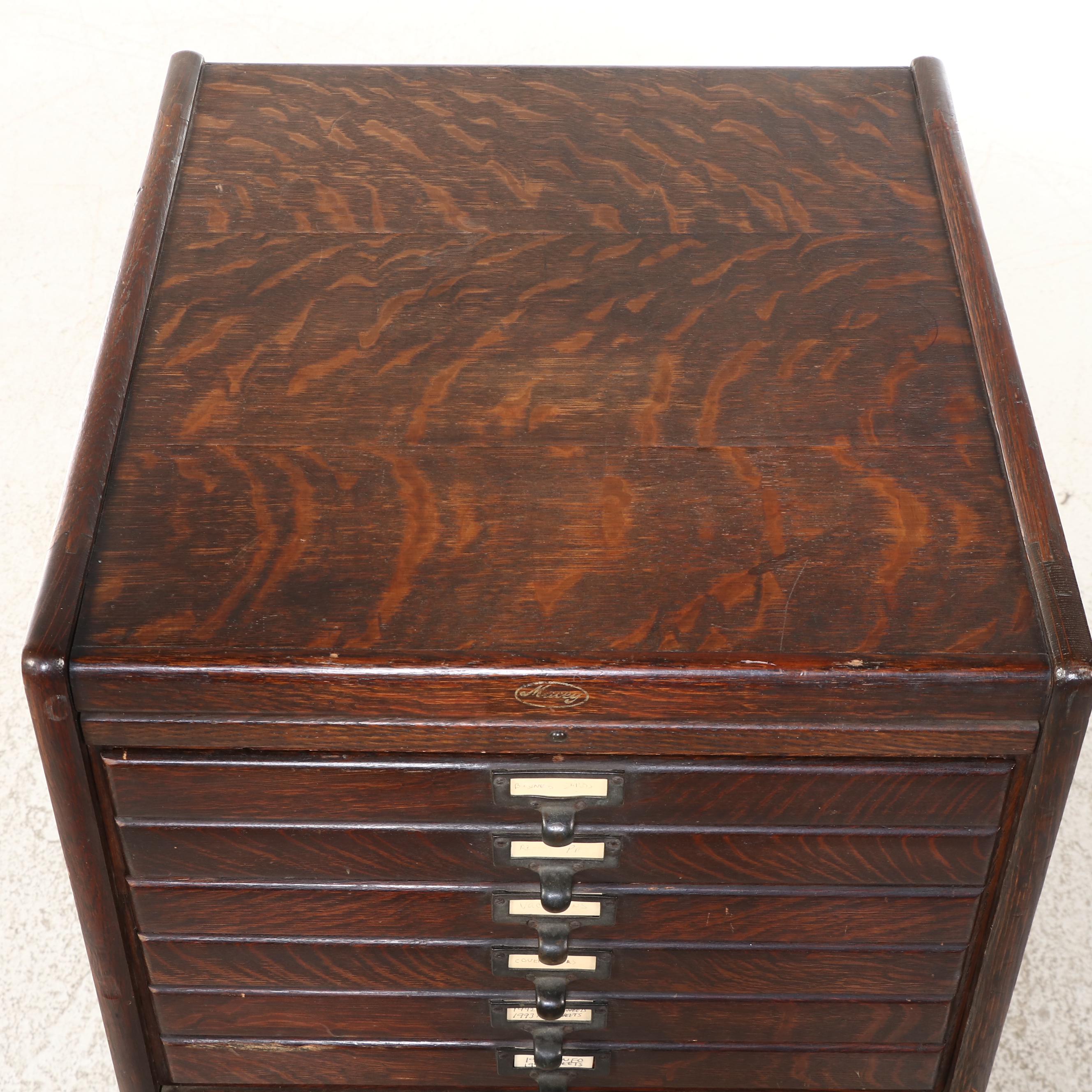 Macey Quarter Sawn Oak File Cabinet, Early 20th Century