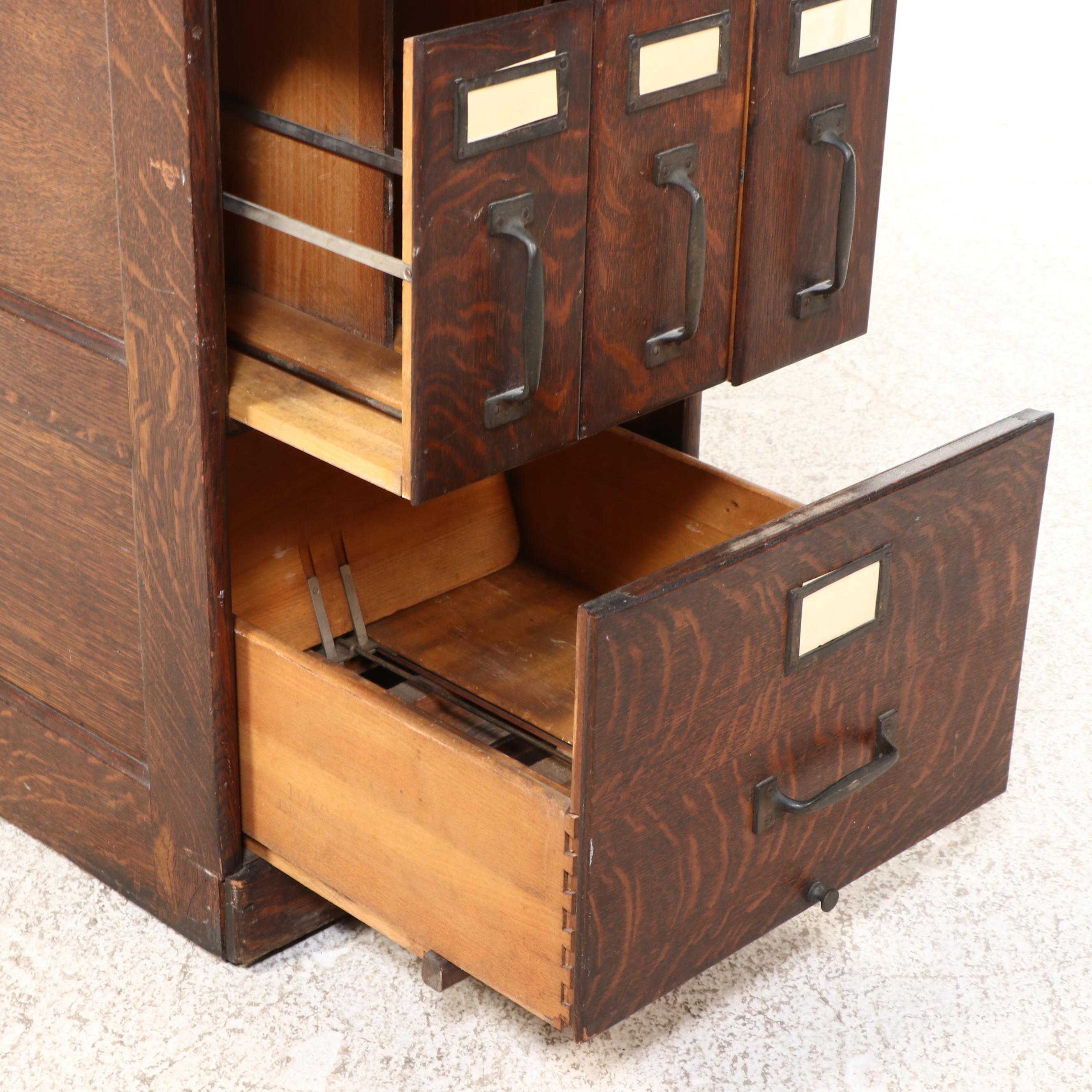 Macey Quarter Sawn Oak File Cabinet, Early 20th Century