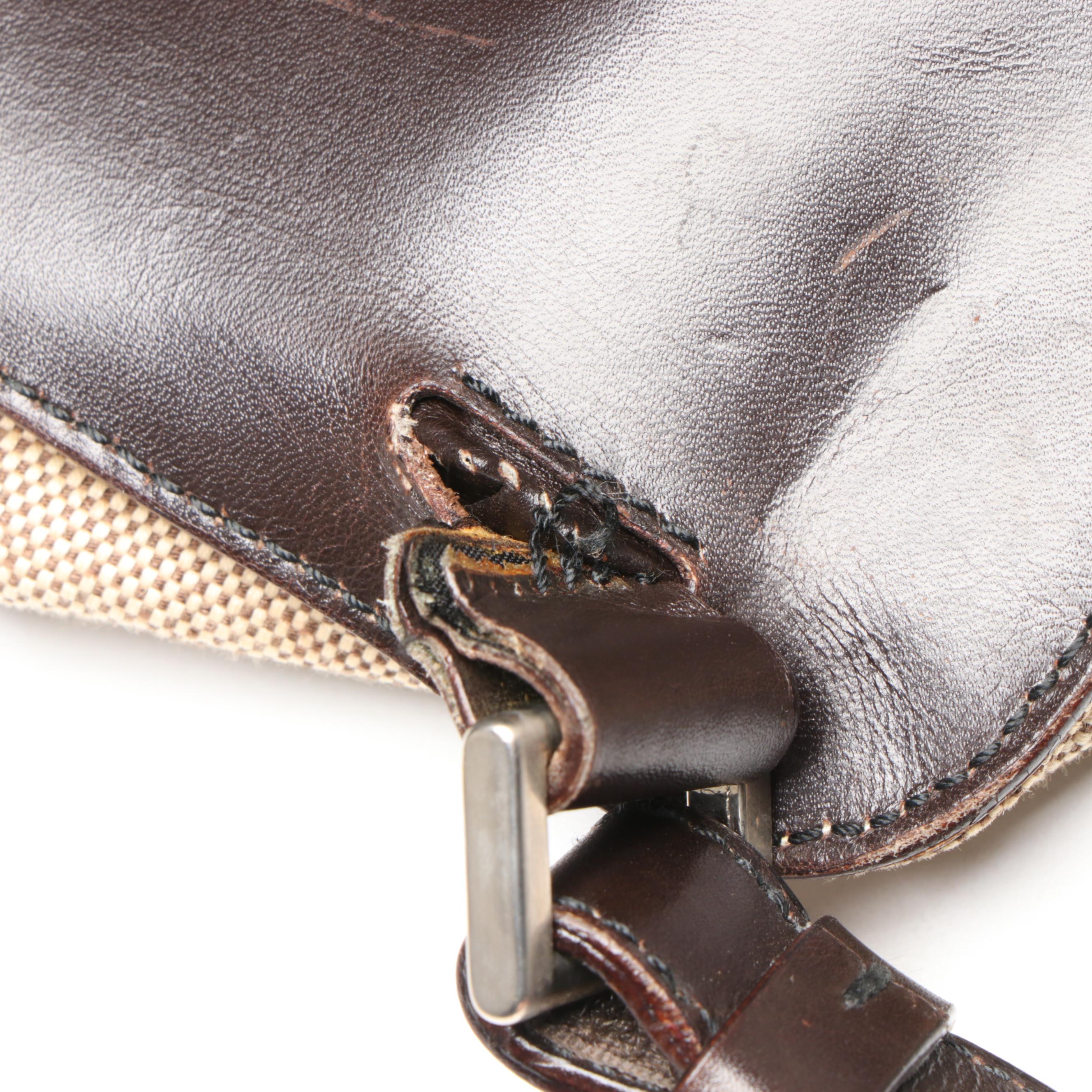 Prada Knee High Platform Heeled Boots and Chest Rig/Backpack in Jacquard/Leather