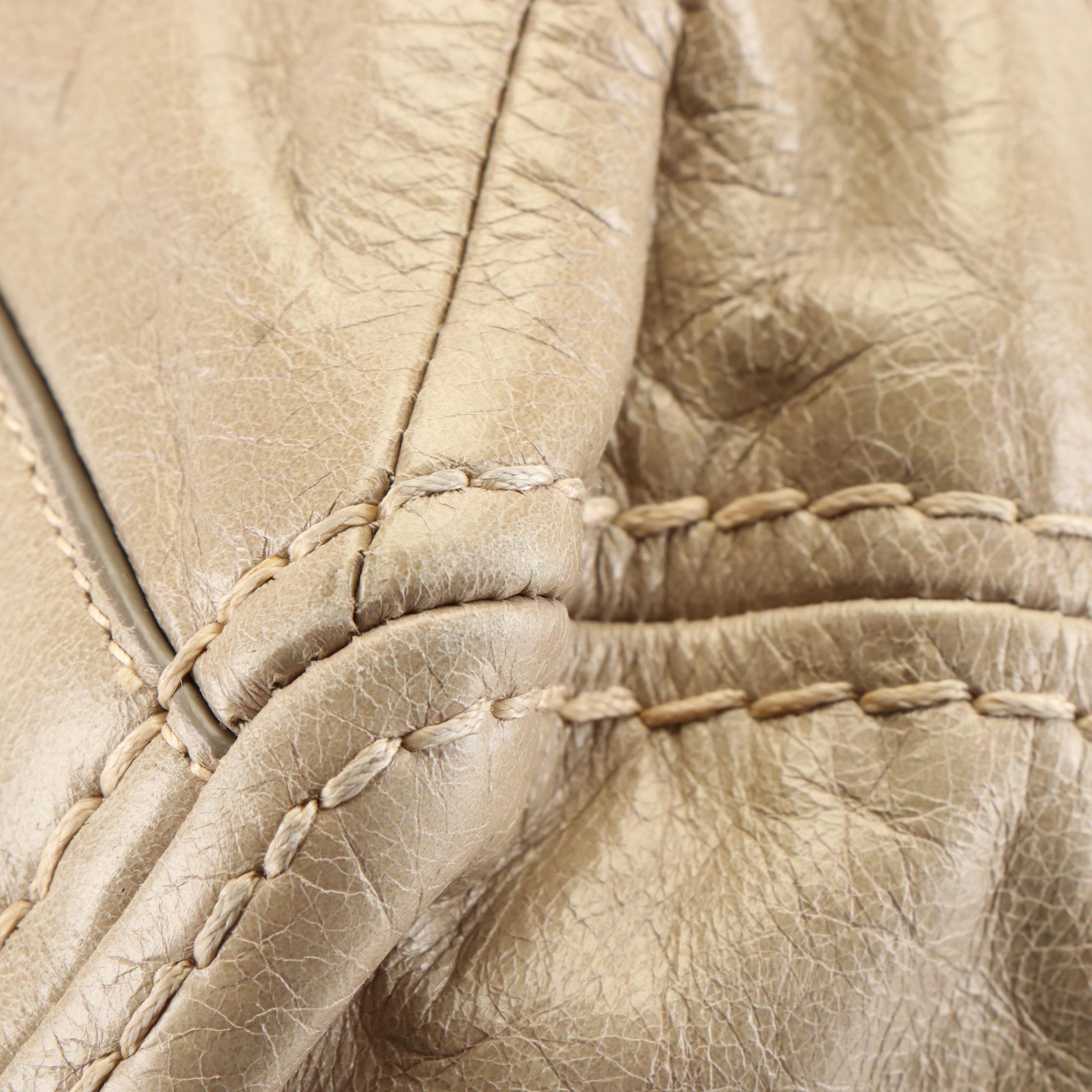 Prada Tote Bag in Ivory Vitello Shine Leather