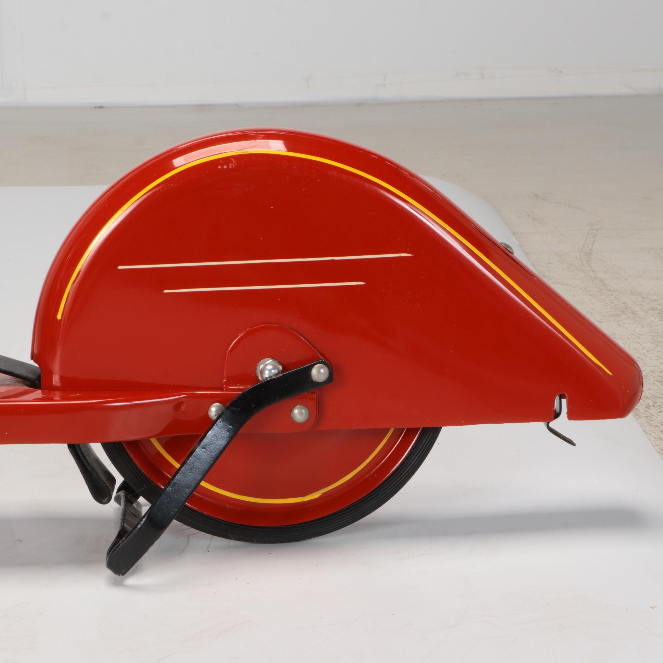 Restored Red "Skippy Racer" Metal Scooter, 1930s
