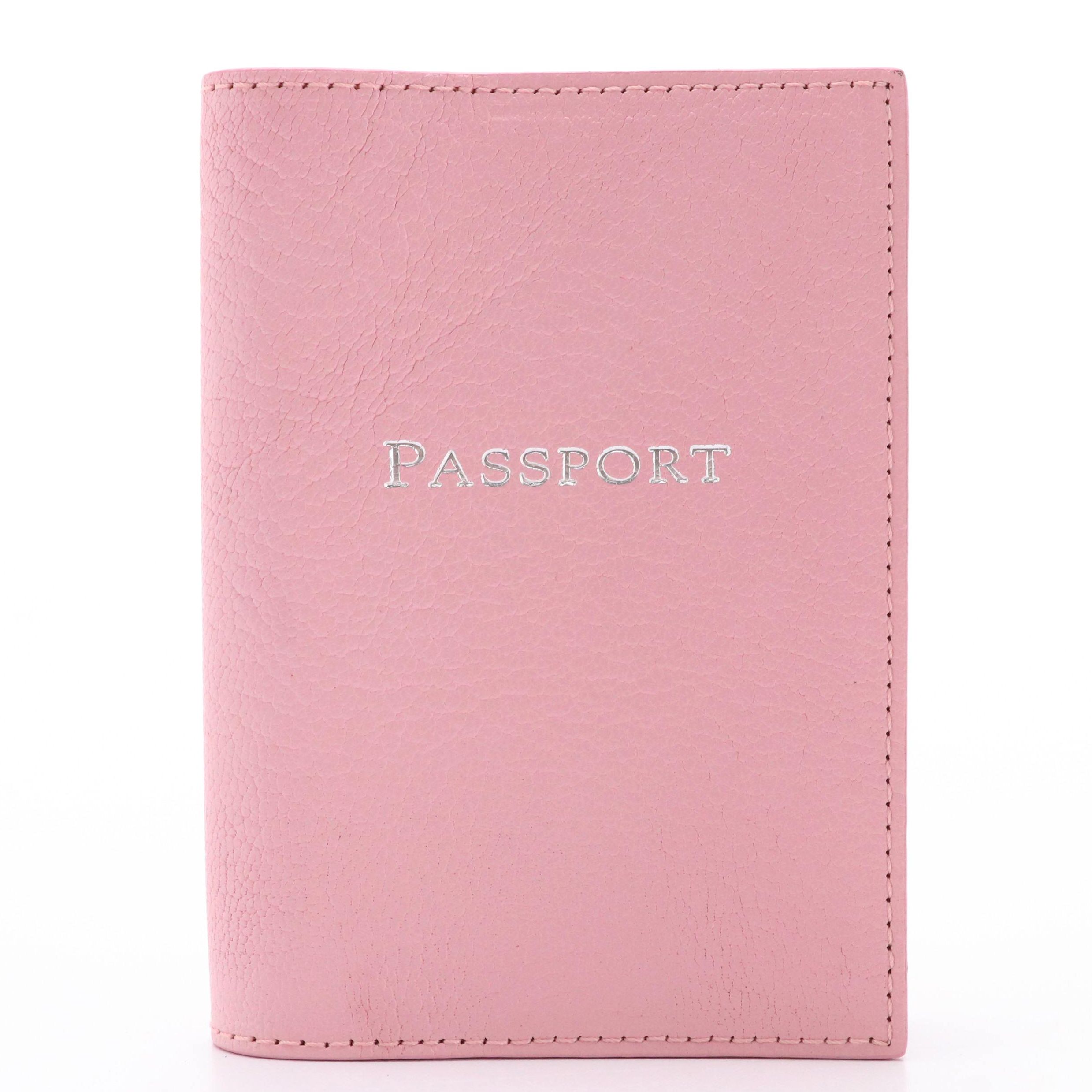 Tiffany & Co. Passport Case in Light Pink Calfskin Leather with Box