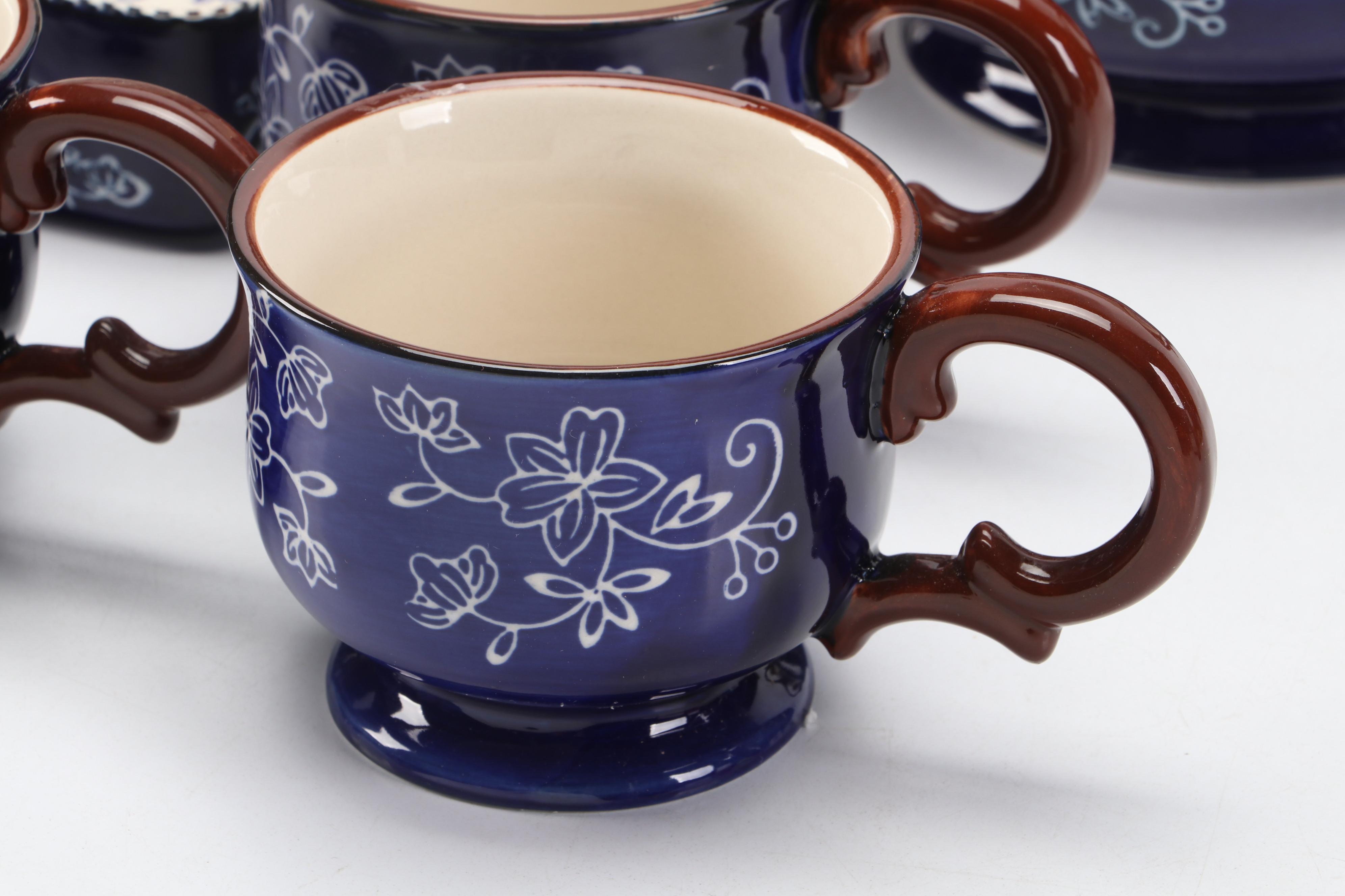 Temptations "Floral Lace" Tea Set and Serving Pieces