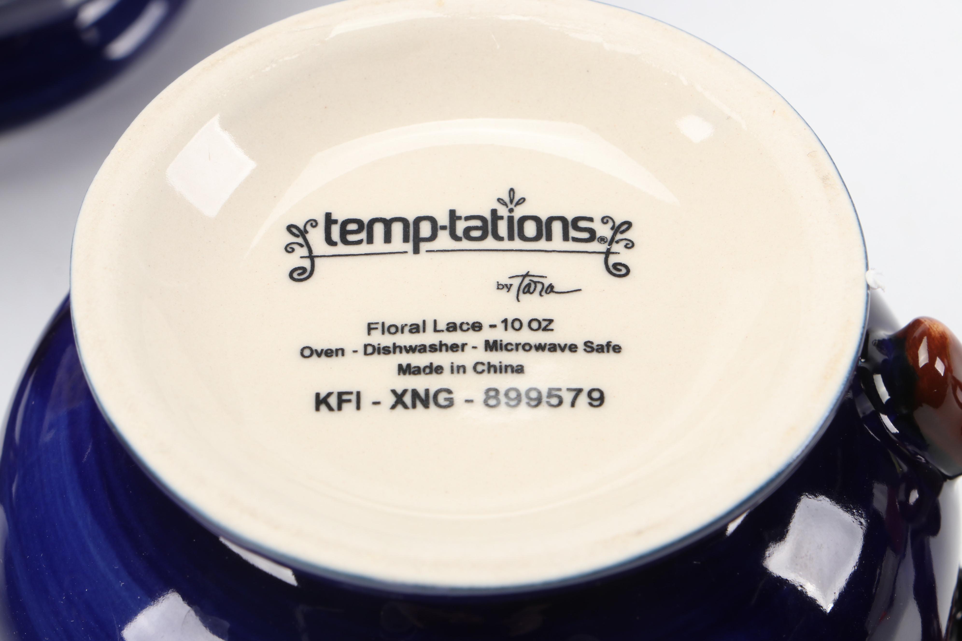 Temptations "Floral Lace" Tea Set and Serving Pieces