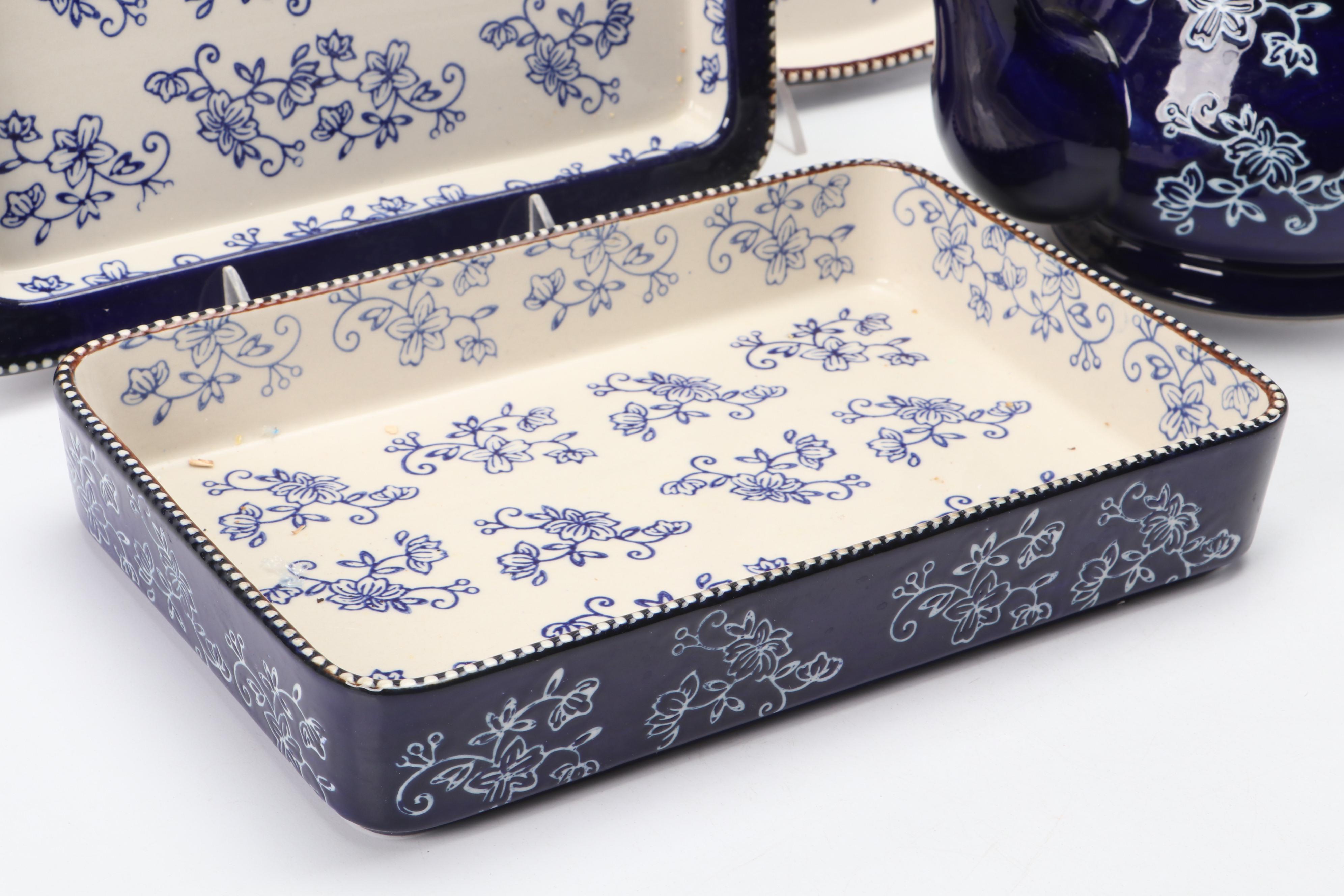 Temptations "Floral Lace" Tea Set and Serving Pieces
