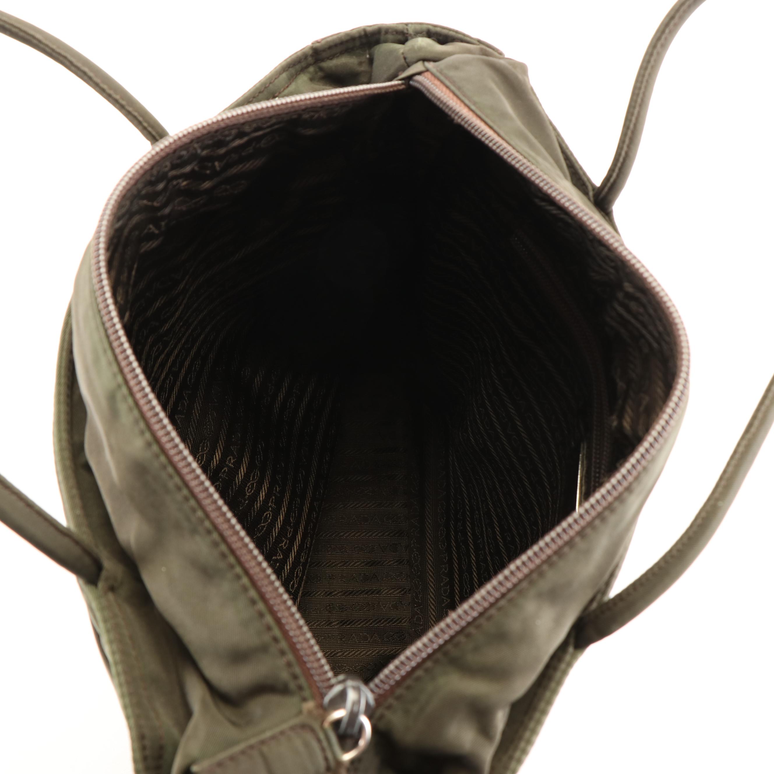 Prada Tote Bag in Olive Green Tessuto Nylon Canvas