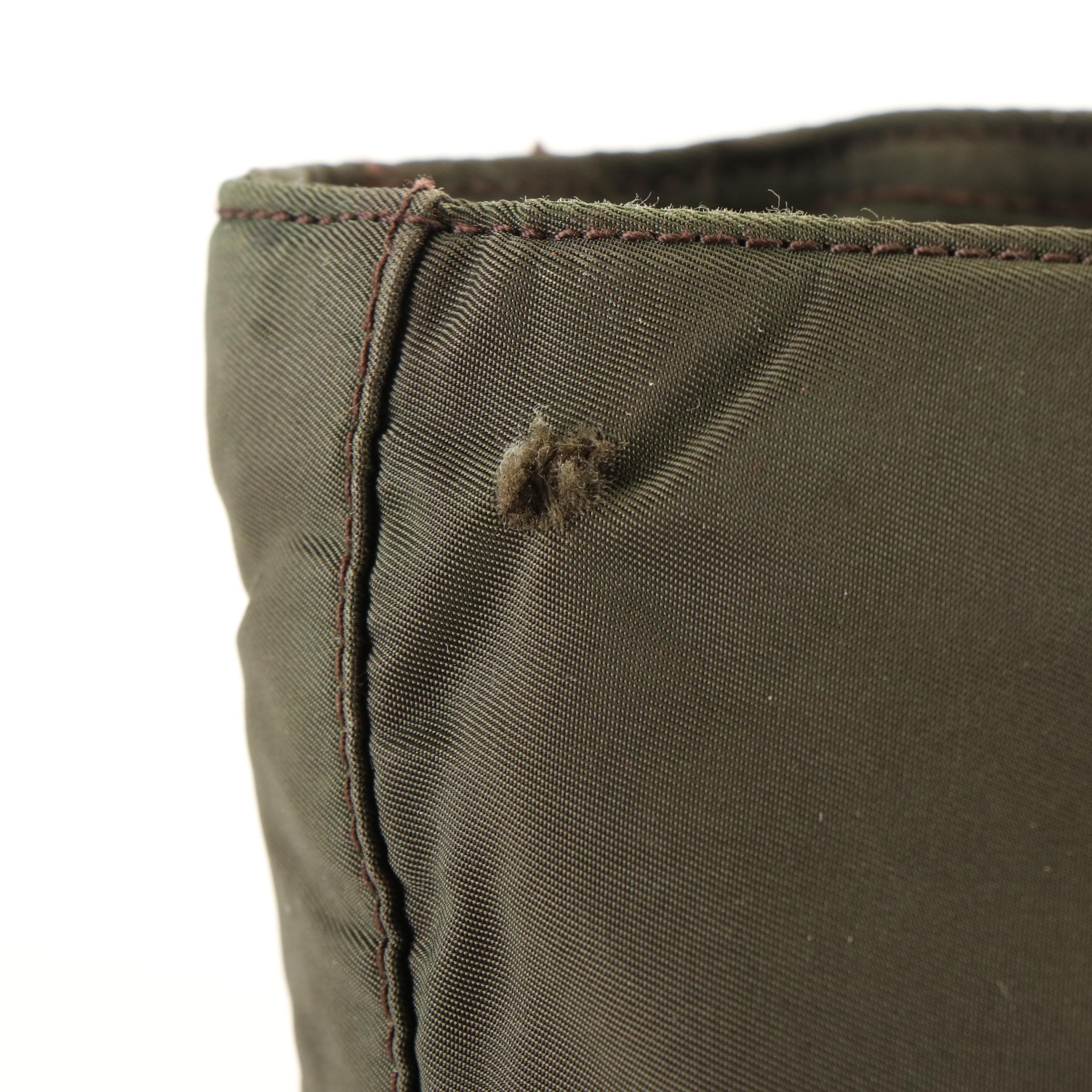 Prada Tote Bag in Olive Green Tessuto Nylon Canvas