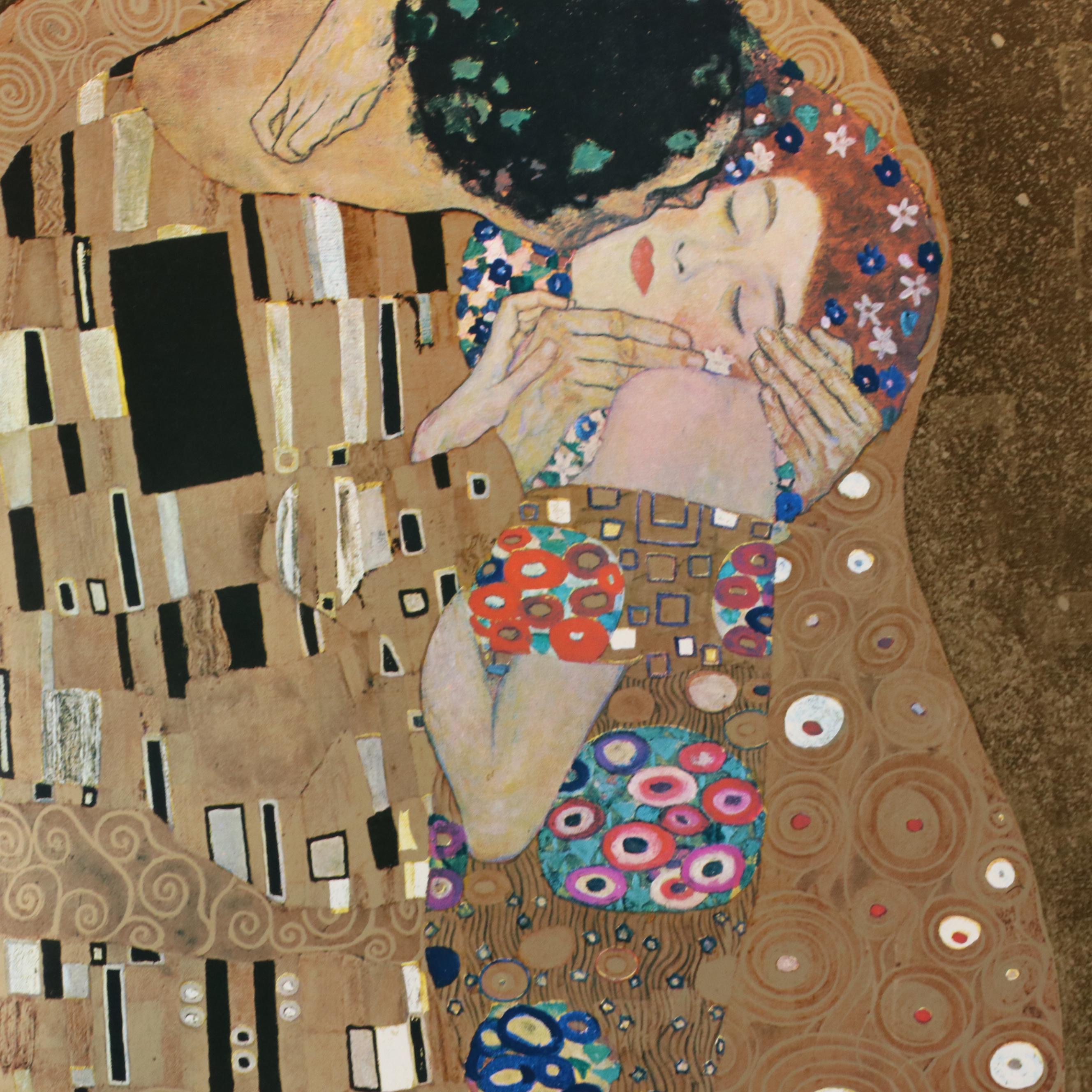Offset Lithograph Poster After Gustav Klimt "The Kiss"