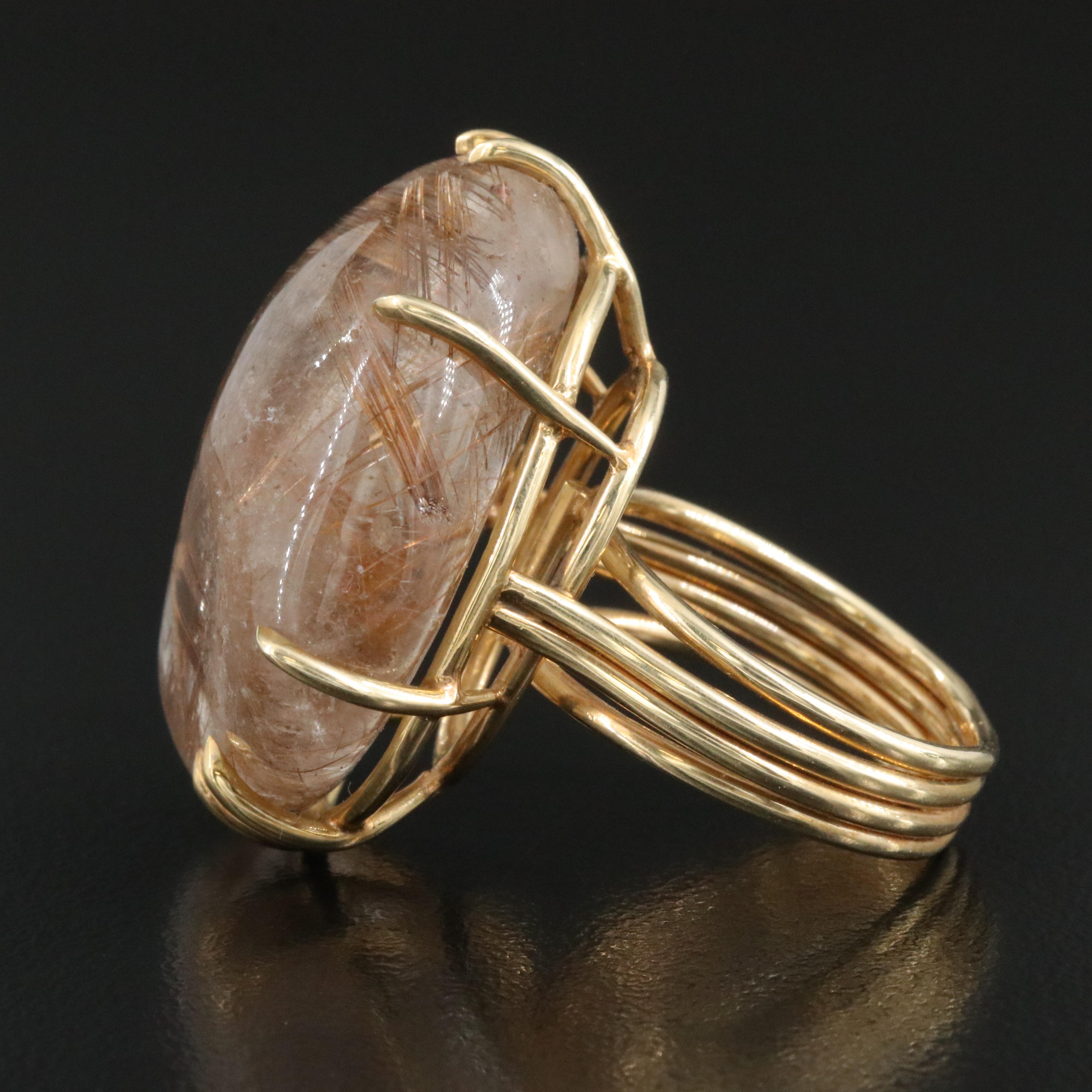 14K Rutilated Quartz Ring