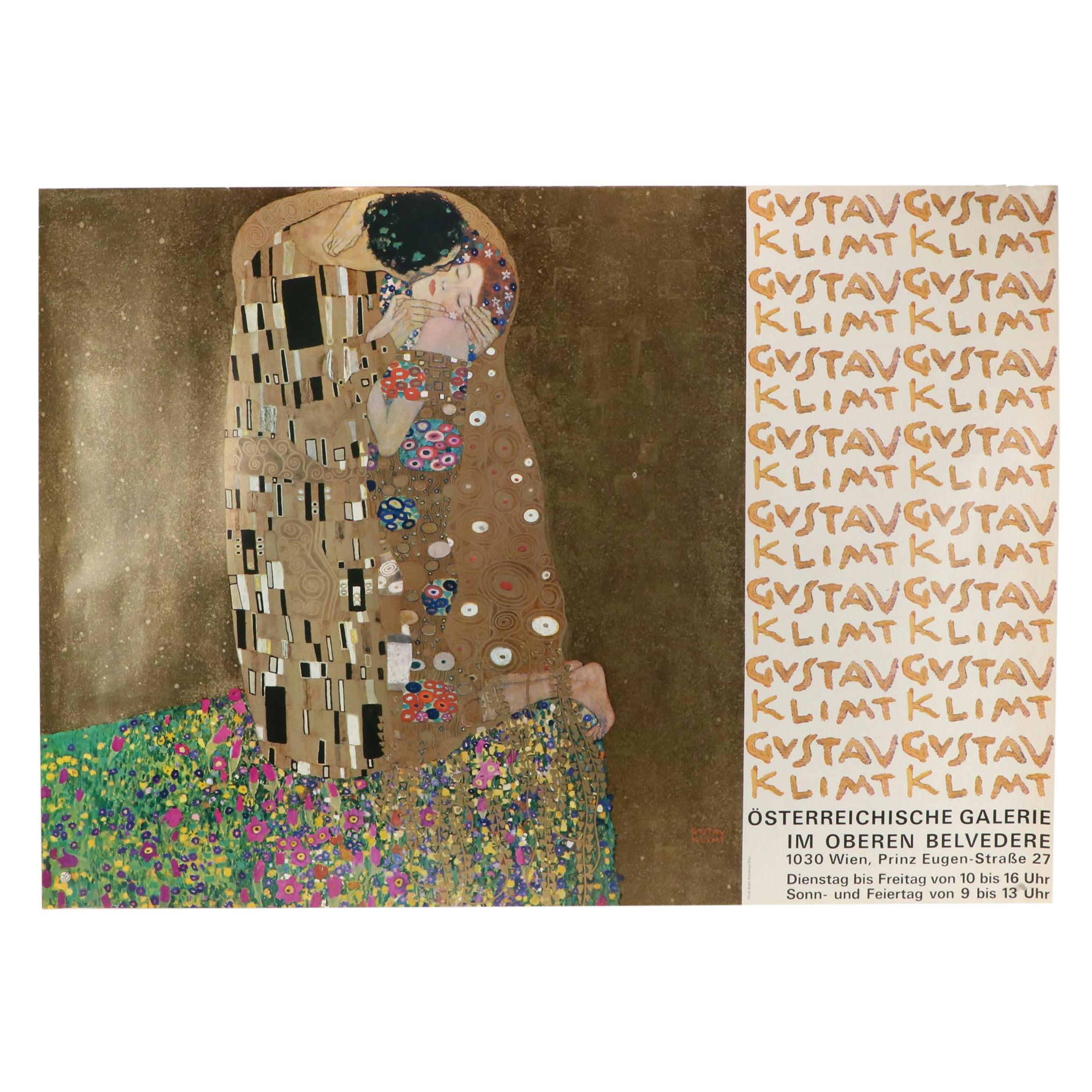 Offset Lithograph Poster After Gustav Klimt "The Kiss"
