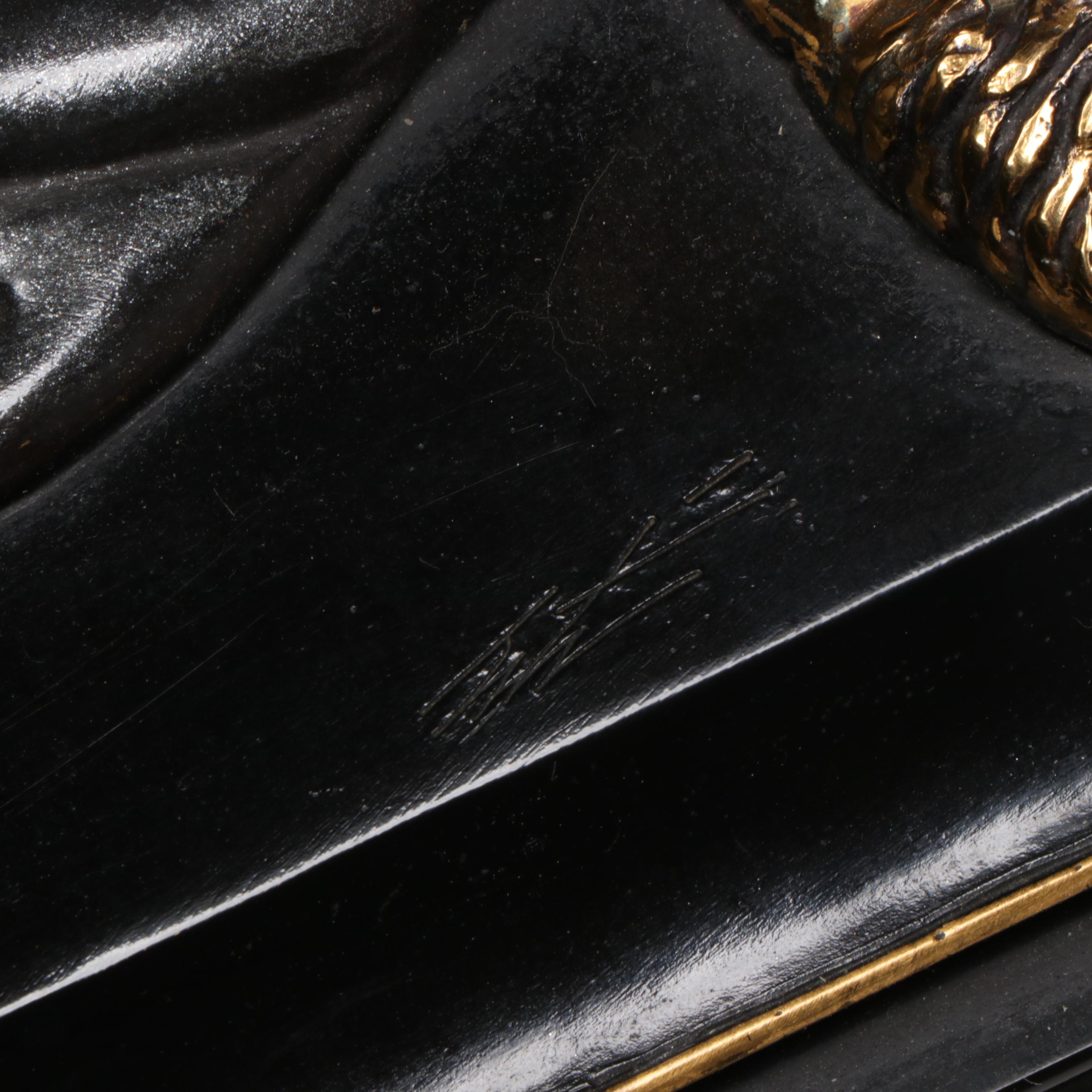 Erté Patinated Bronze Sculpture "Duetto" with Book