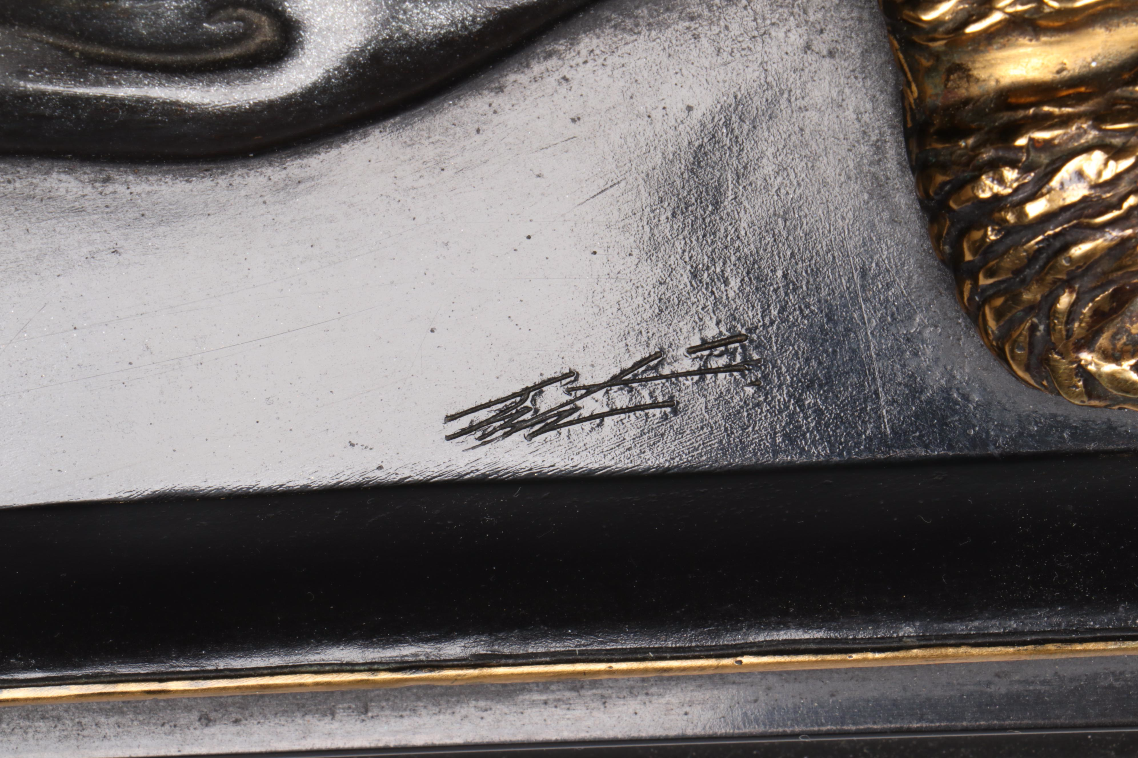 Erté Patinated Bronze Sculpture "Duetto" with Book