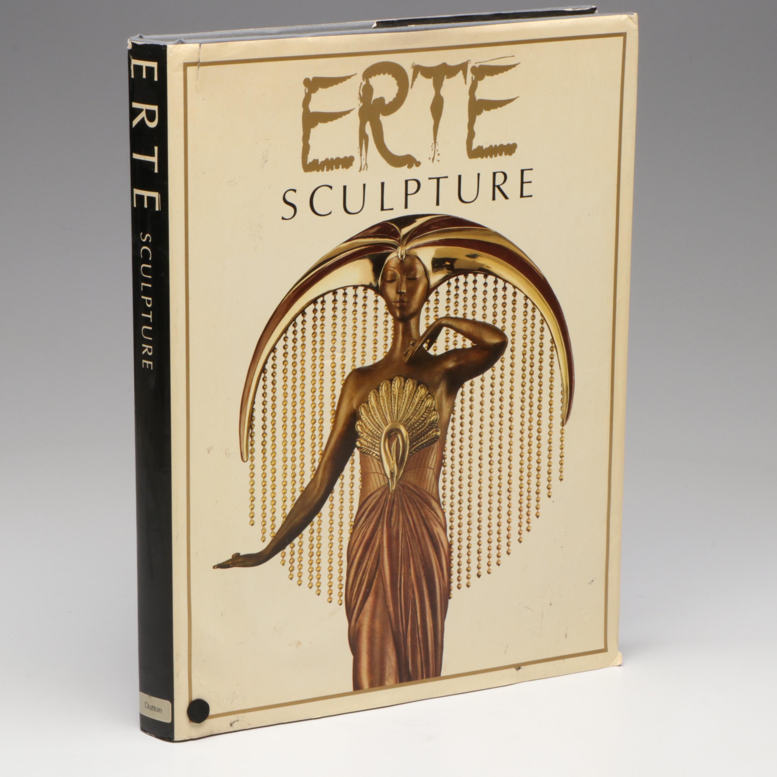 Erté Patinated Bronze Sculpture "Duetto" with Book