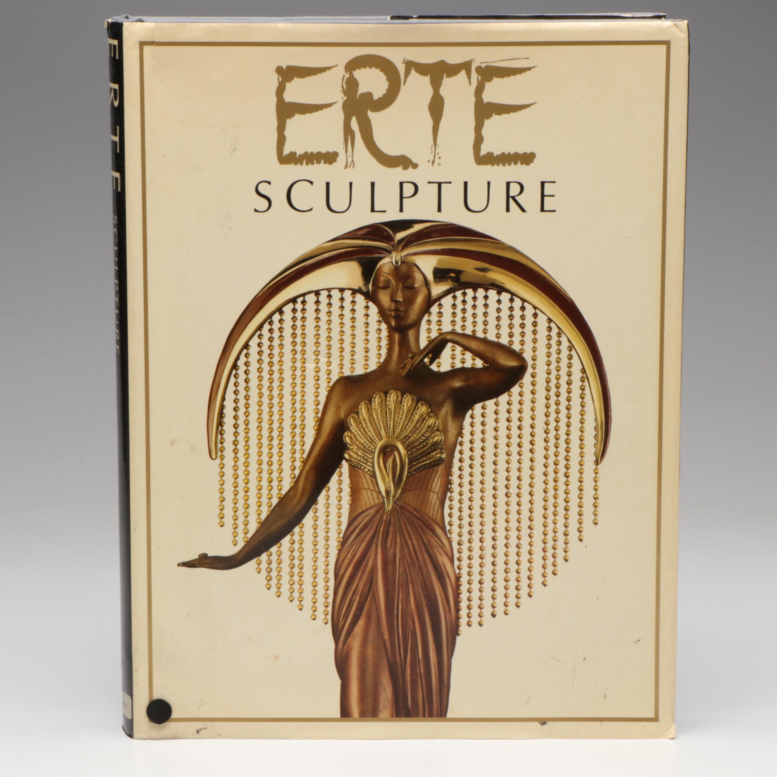 Erté Patinated Bronze Sculpture "Duetto" with Book