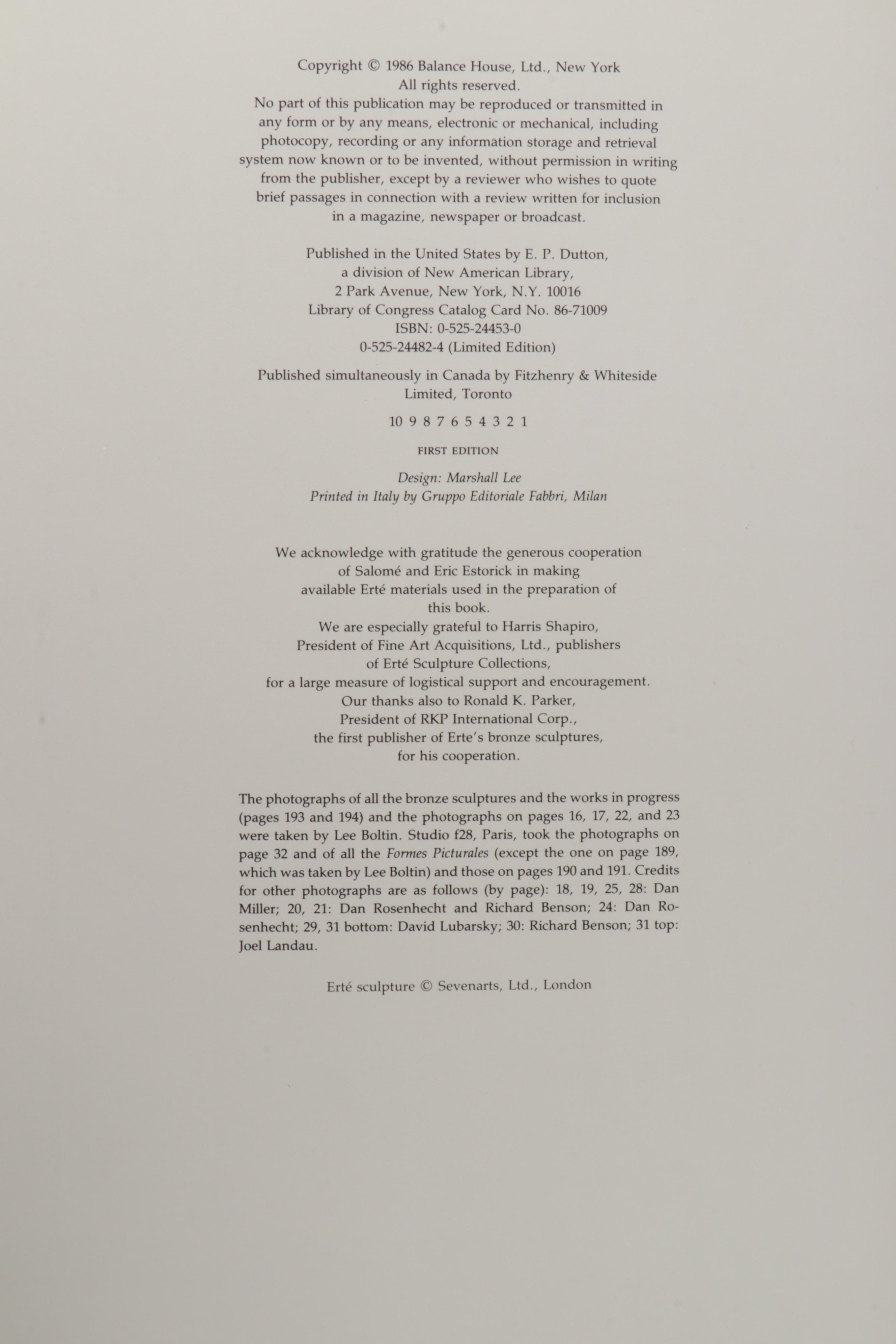 Erté Patinated Bronze Sculpture "Duetto" with Book