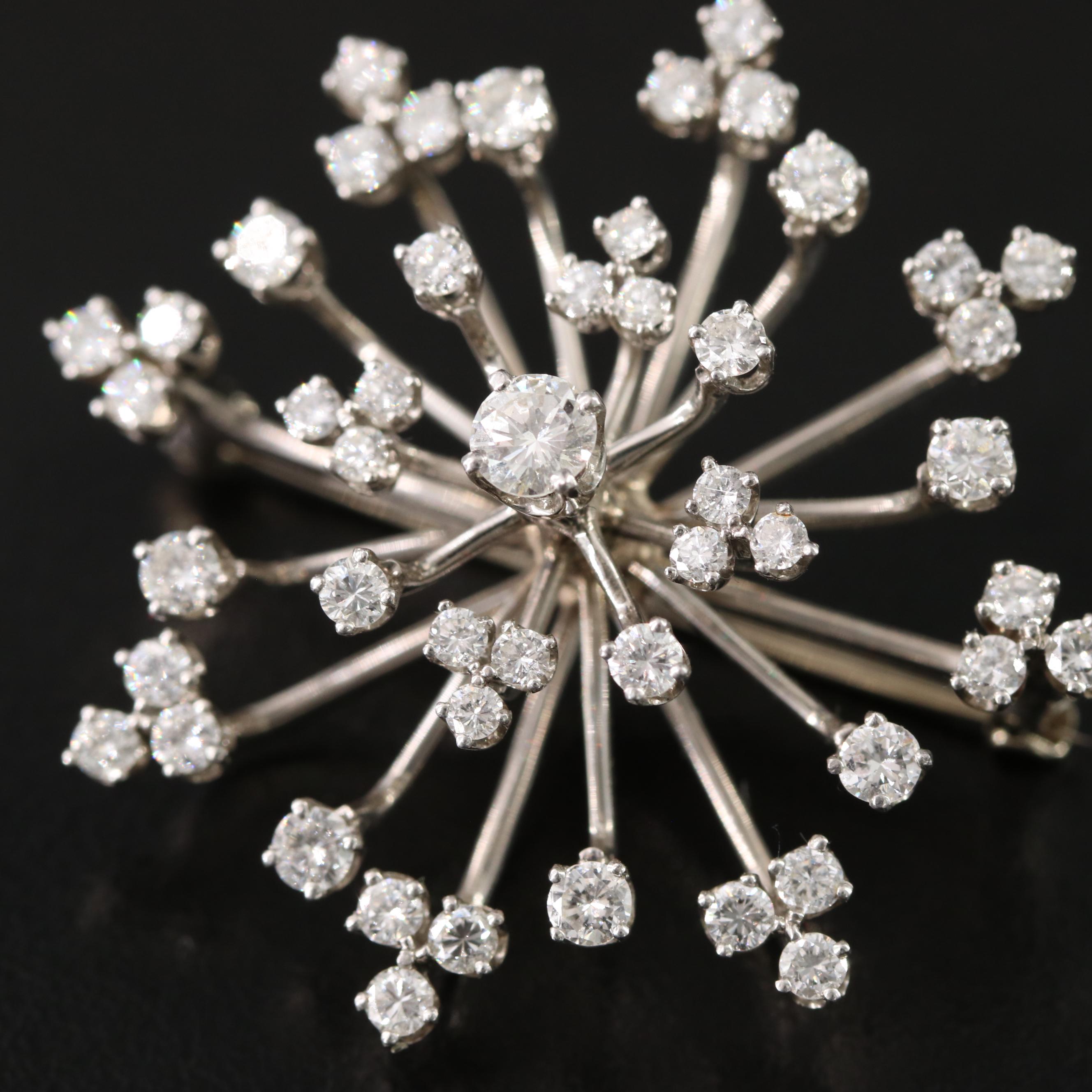 Platinum 2.43 CTW Diamond Snowflake Pin