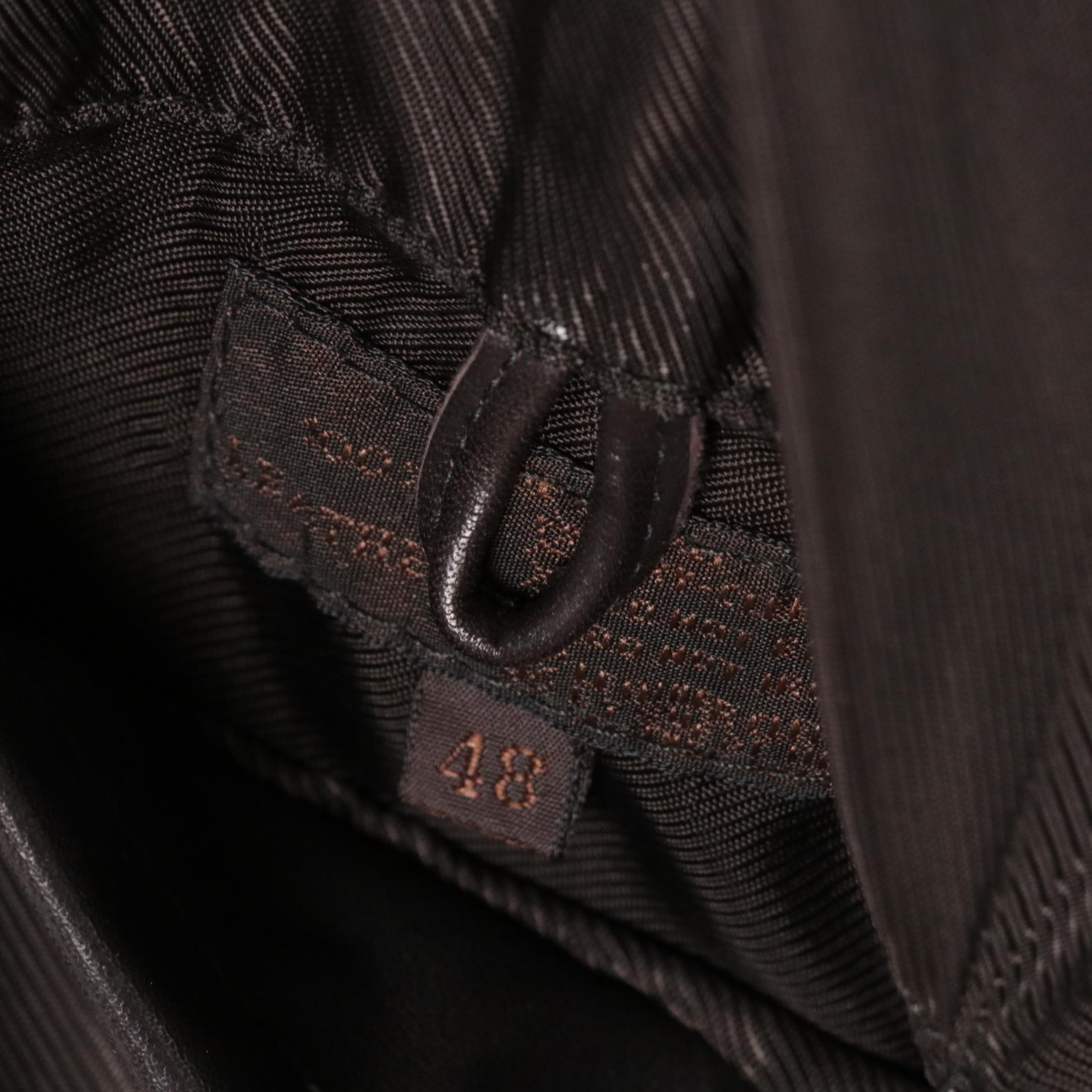 Men's Prada Brown Leather Button-Front Overcoat