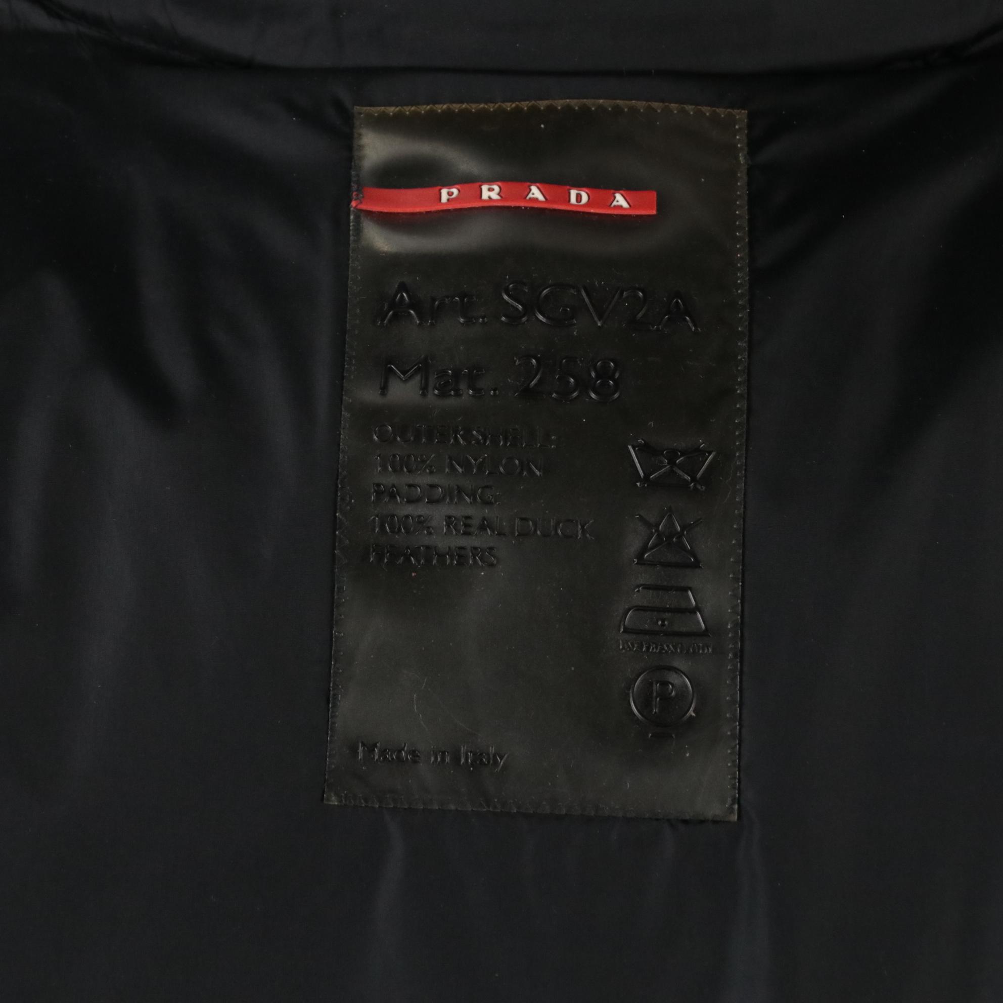 Men's Prada Sport Black Quilted Nylon Down Jacket