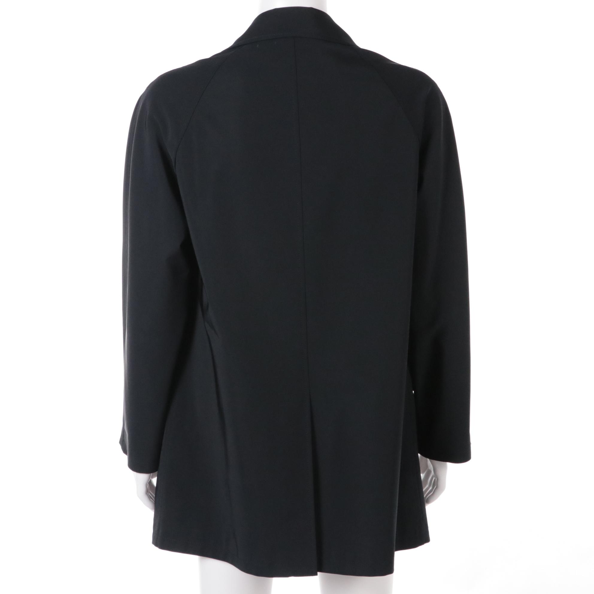Men's Prada Navy Blue Overcoat with Hidden Button Placket