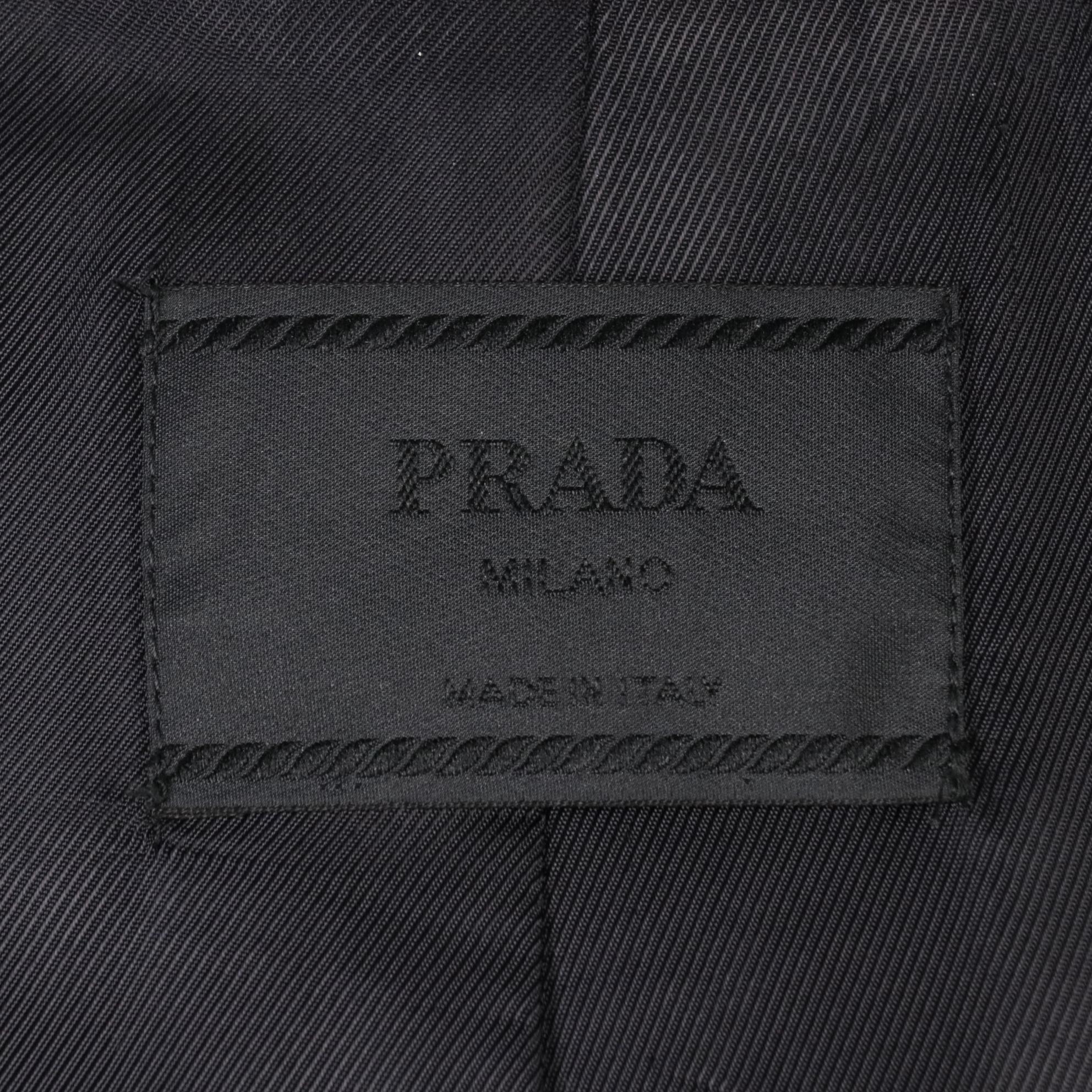 Men's Prada Navy Blue Overcoat with Hidden Button Placket