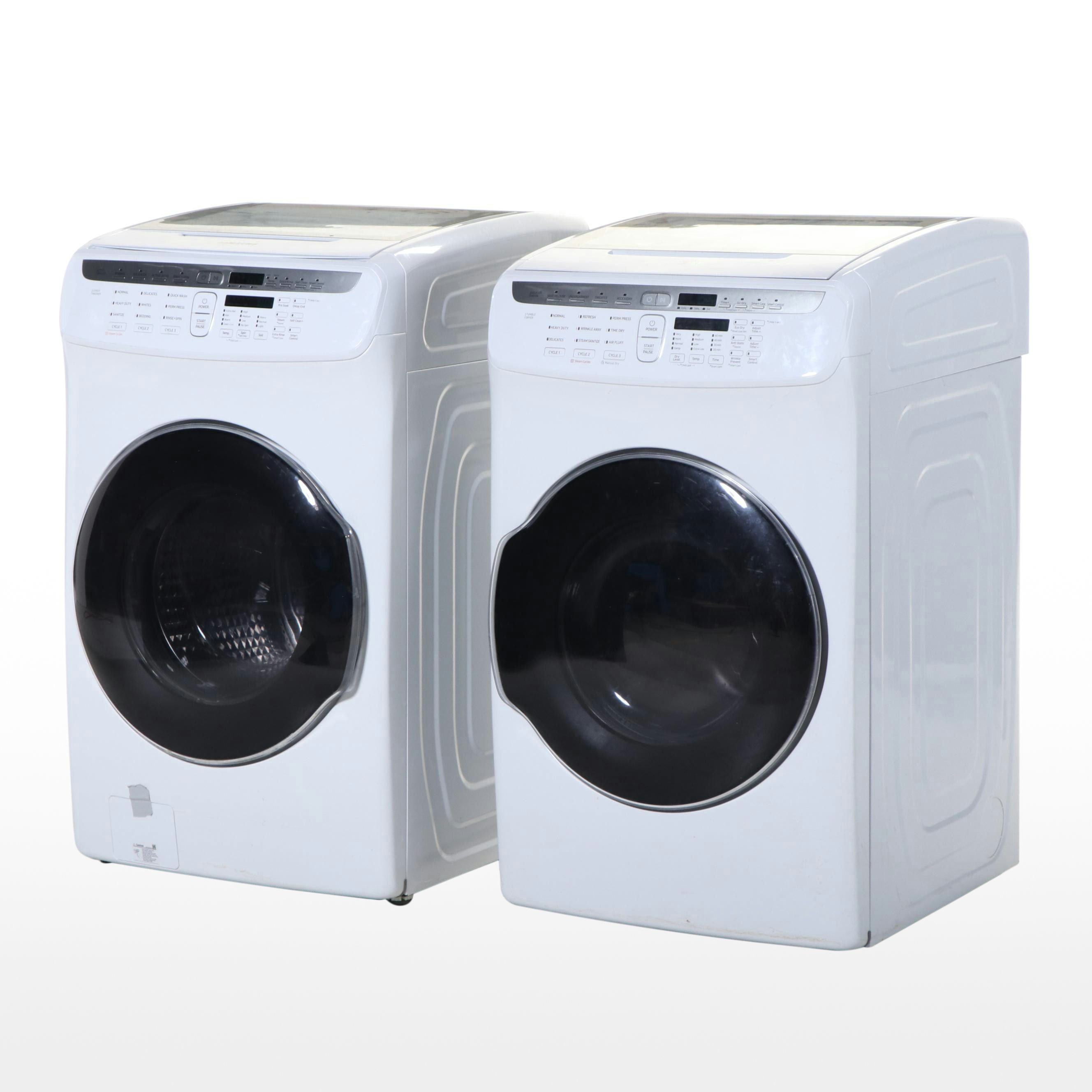 Samsung White 5.5 Cu.Ft Electric Front/Top Load Washer & 7.5 Cu.Ft. Flex Dryer