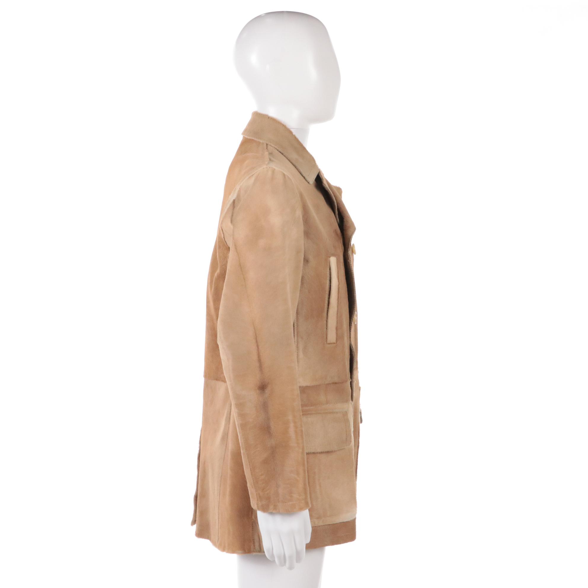 Men's Prada Pony Hair Double-Breasted Jacket