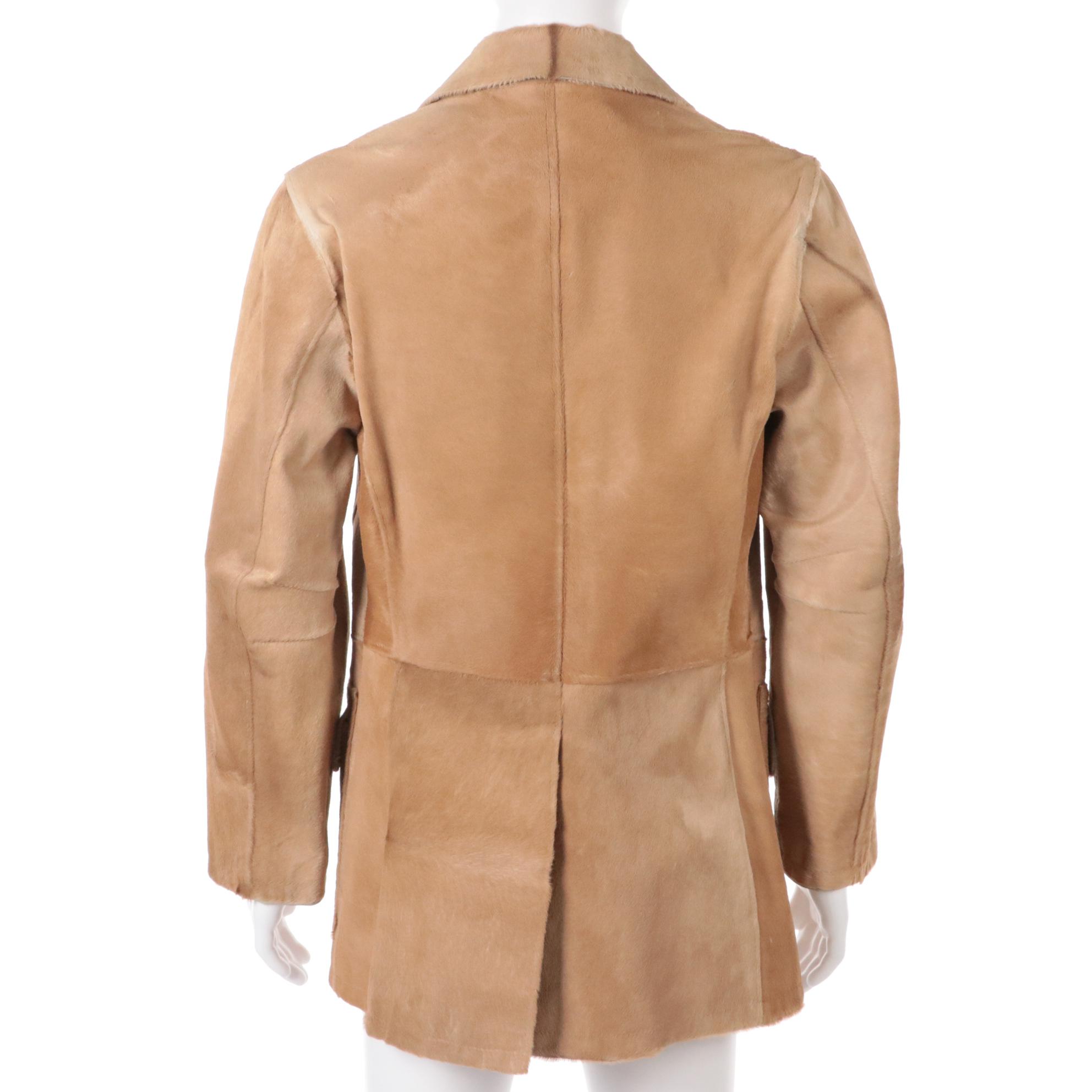 Men's Prada Pony Hair Double-Breasted Jacket