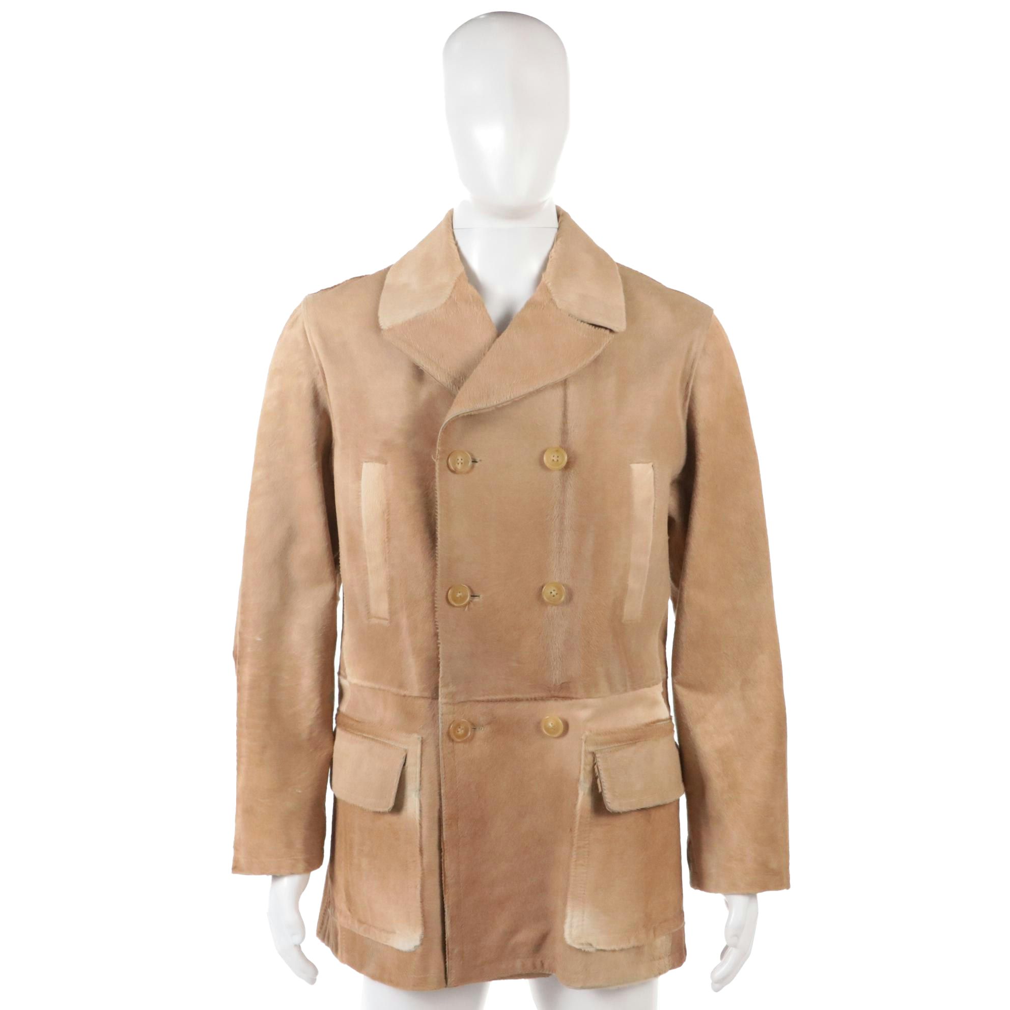 Men's Prada Pony Hair Double-Breasted Jacket