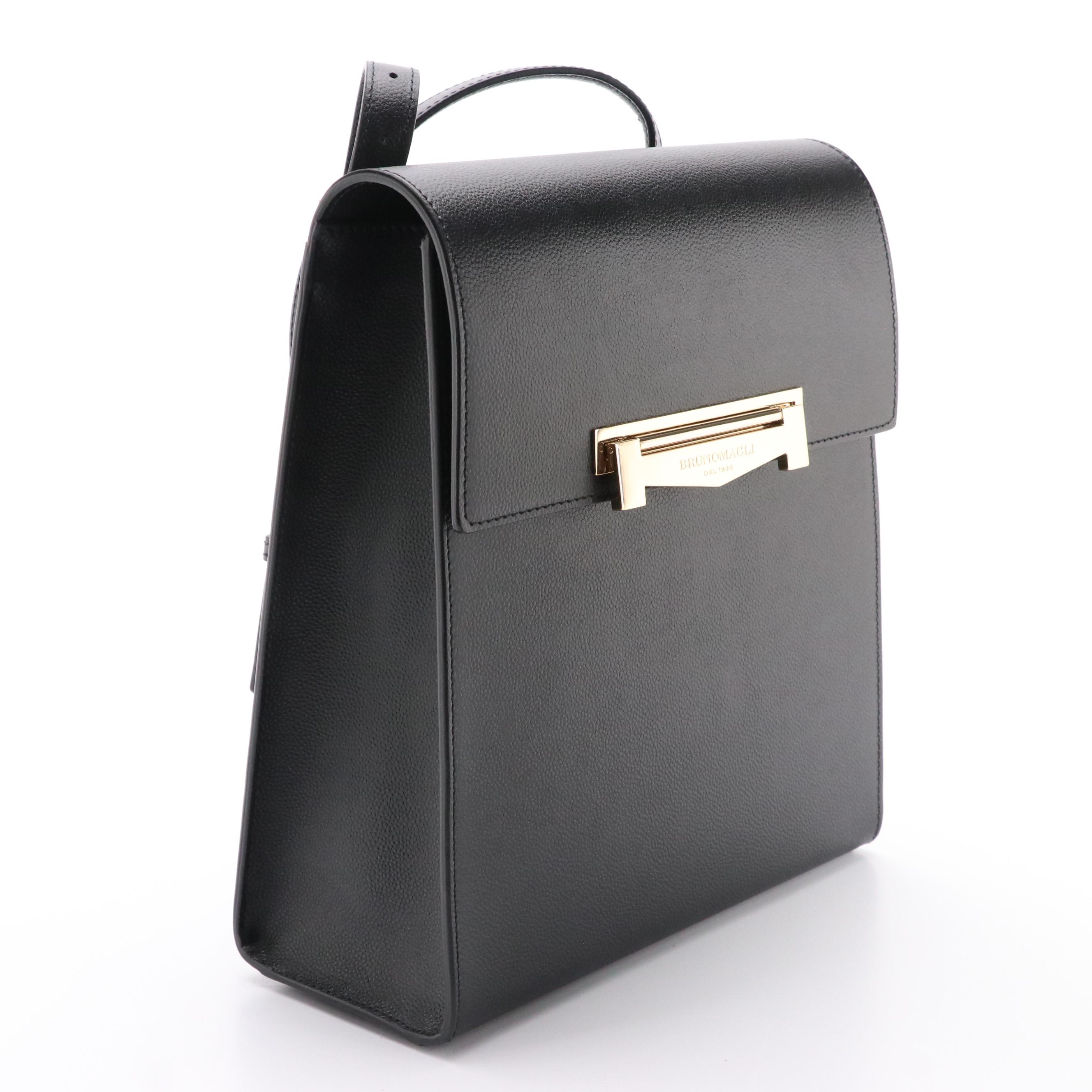 Bruno Magli Block M Convertible Backpack Bag in Grained Leather, New with Tag