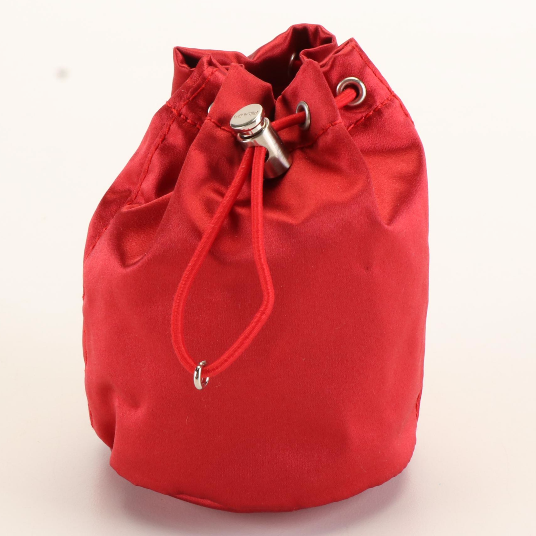 Prada Mini Drawstring Bag Charm in Red Re-Nylon