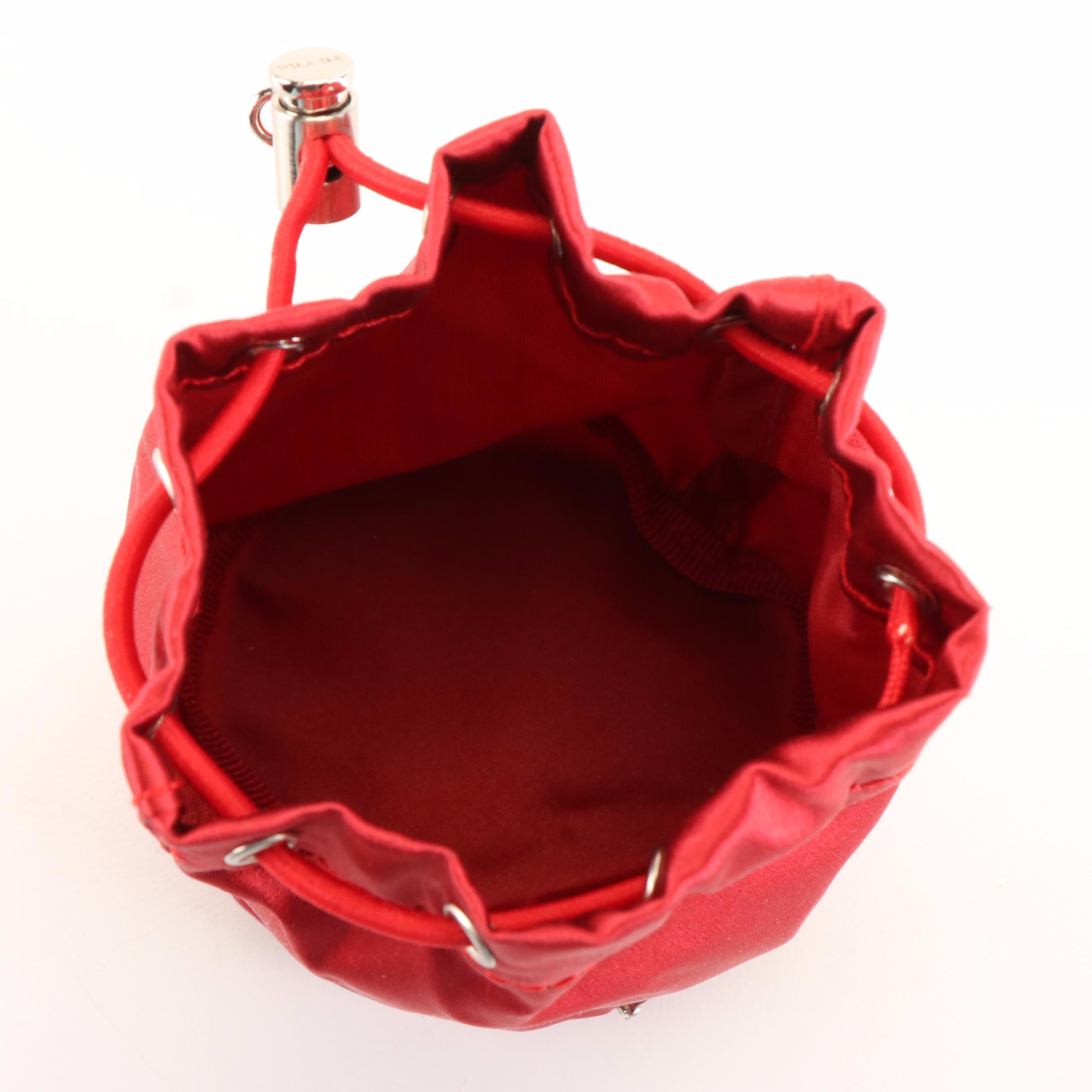 Prada Mini Drawstring Bag Charm in Red Re-Nylon